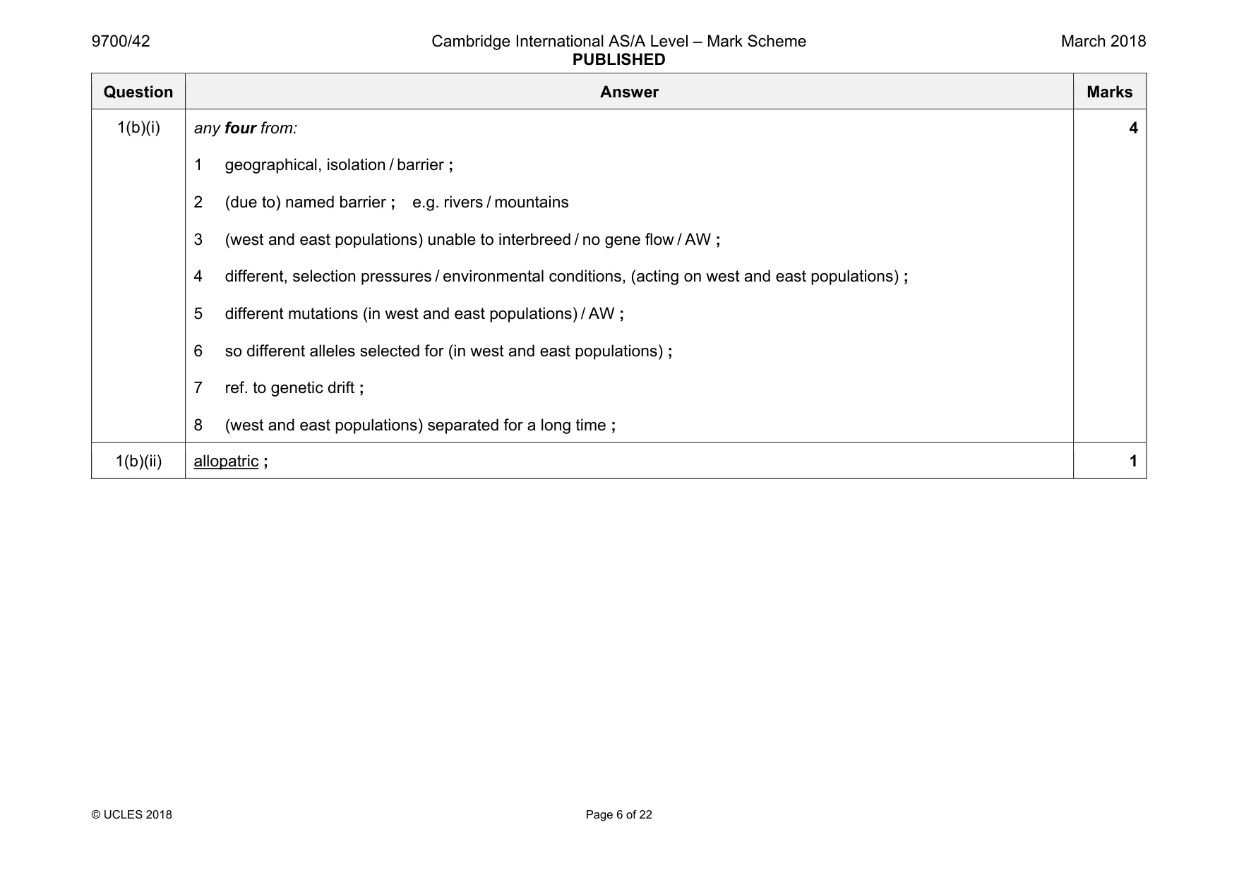 Mark scheme, page 6 of 22