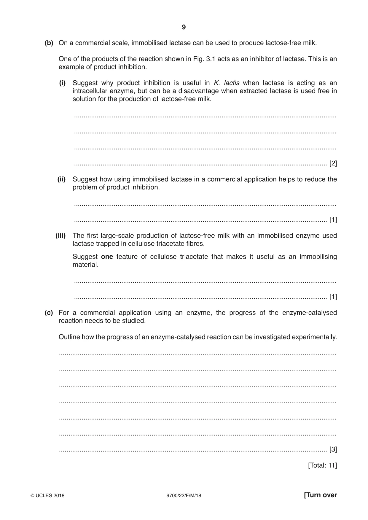 Cambridge A Level Biology 9700 2018 Feb/March Paper 2 · Variant 2 question paper, page 9 of 16