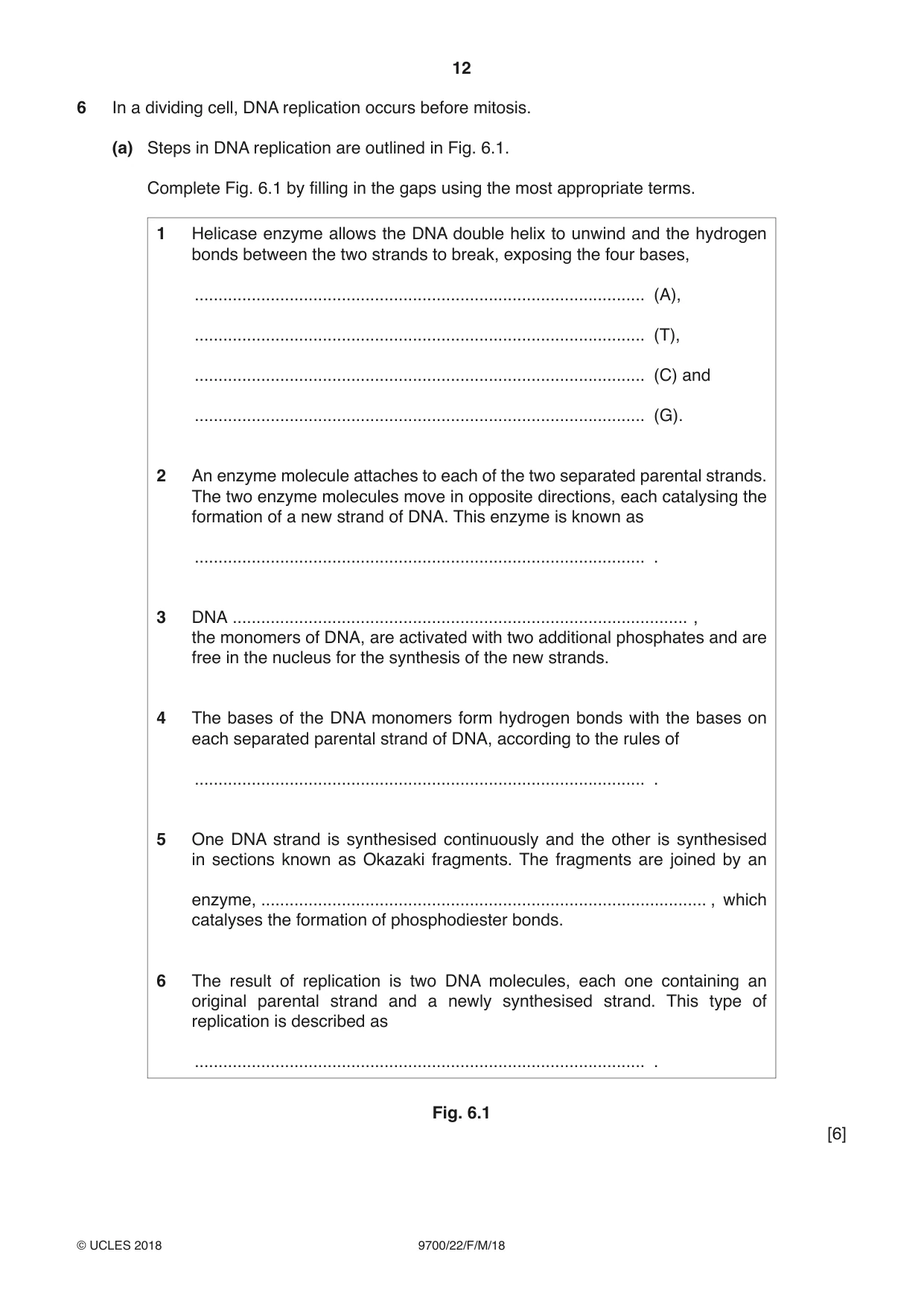Cambridge A Level Biology 9700 2018 Feb/March Paper 2 · Variant 2 question paper, page 12 of 16