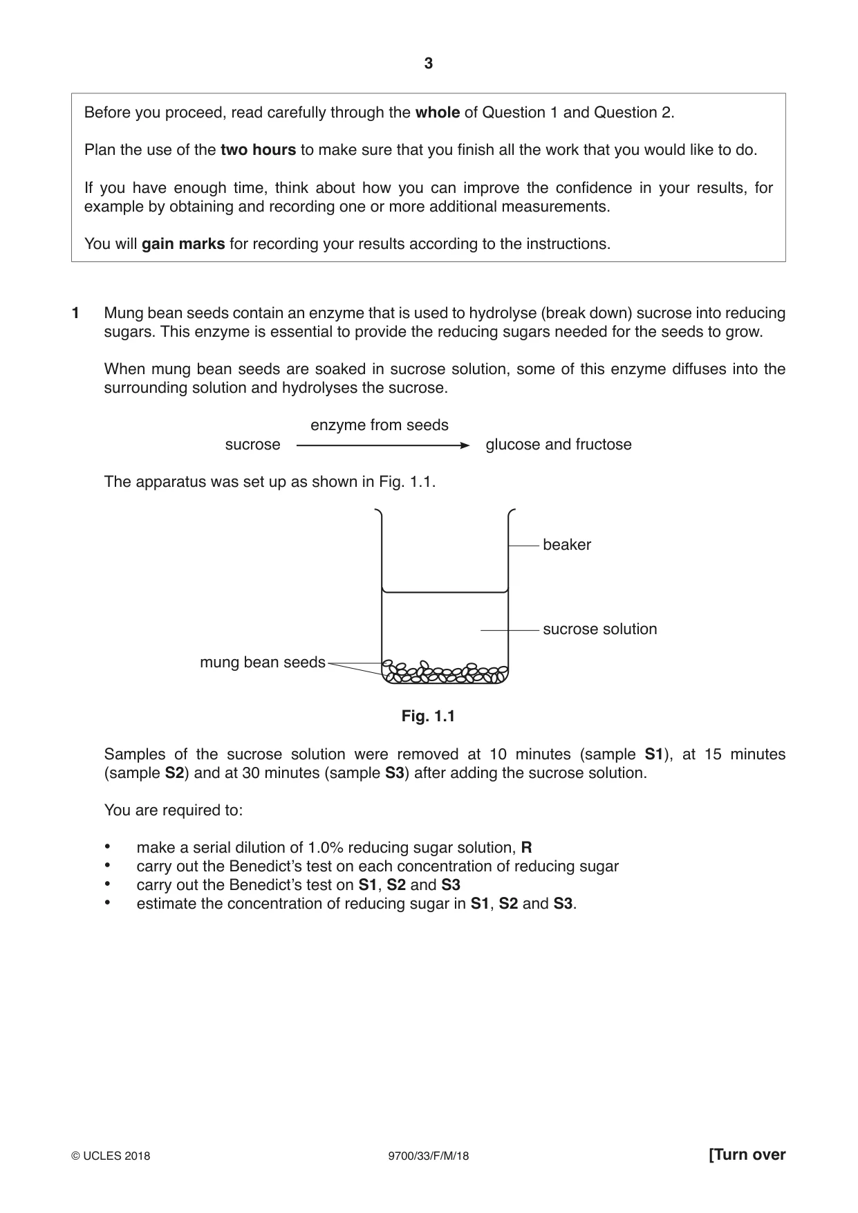 Cambridge A Level Biology 9700 2018 Feb/March Paper 3 · Variant 3 question paper, page 3 of 16