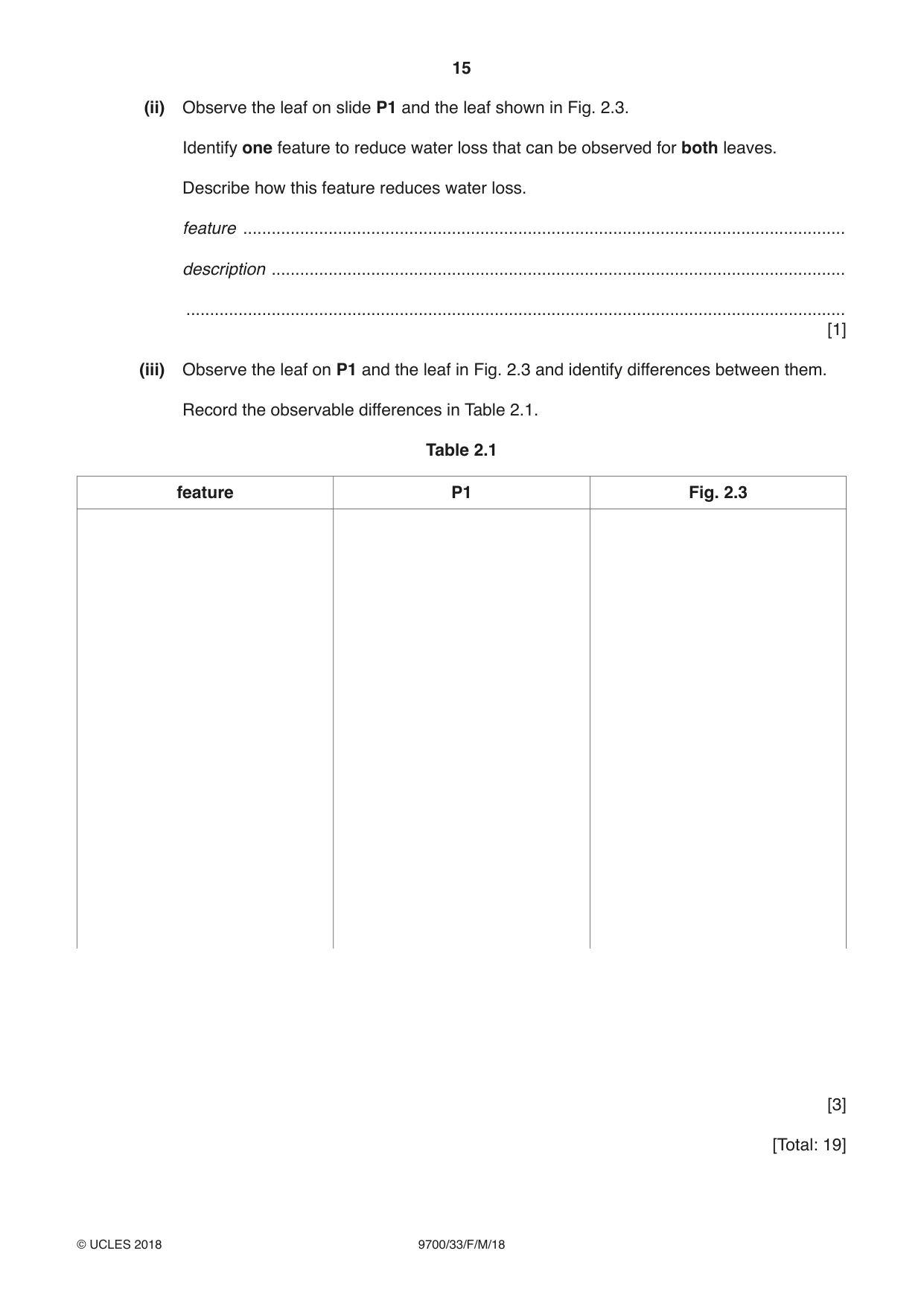 Cambridge A Level Biology 9700 2018 Feb/March Paper 3 · Variant 3 question paper, page 15 of 16