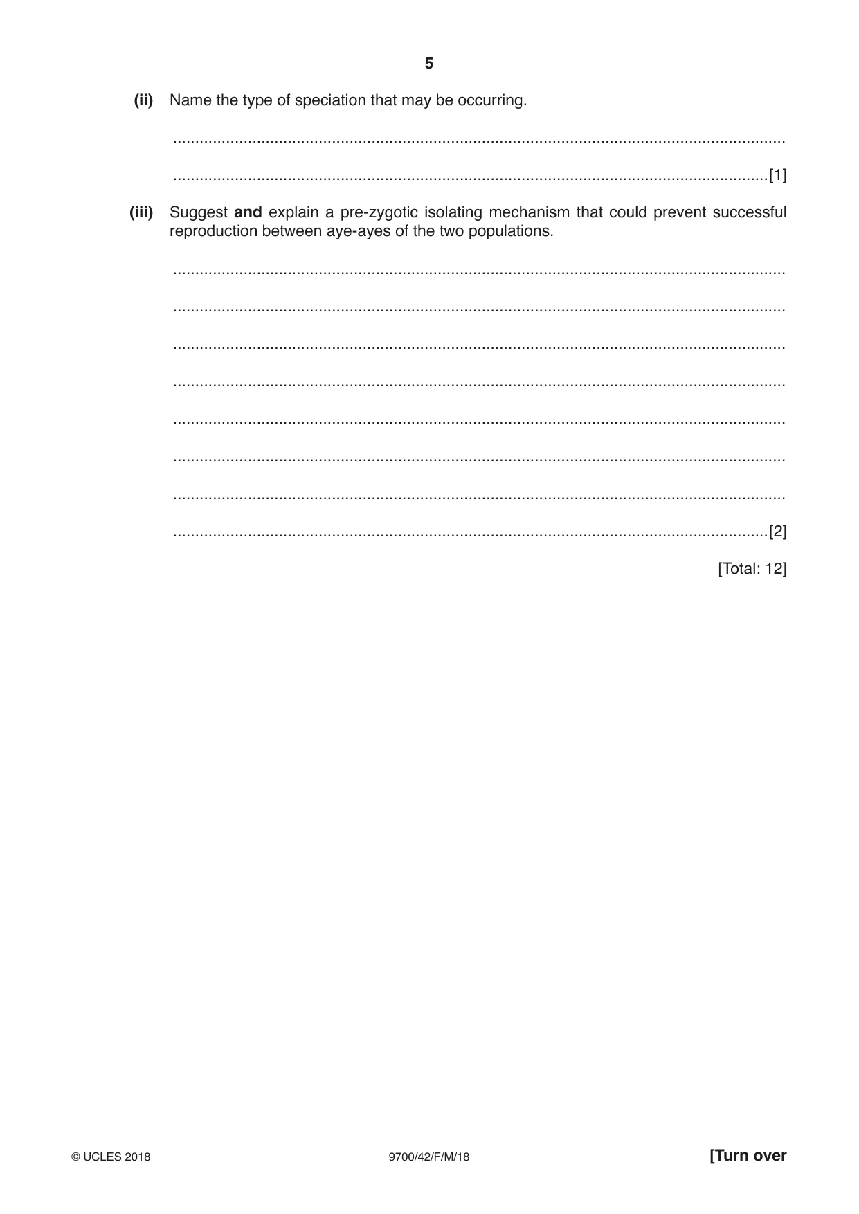 Cambridge A Level Biology 9700 2018 Feb/March Paper 4 · Variant 2 question paper, page 5 of 28