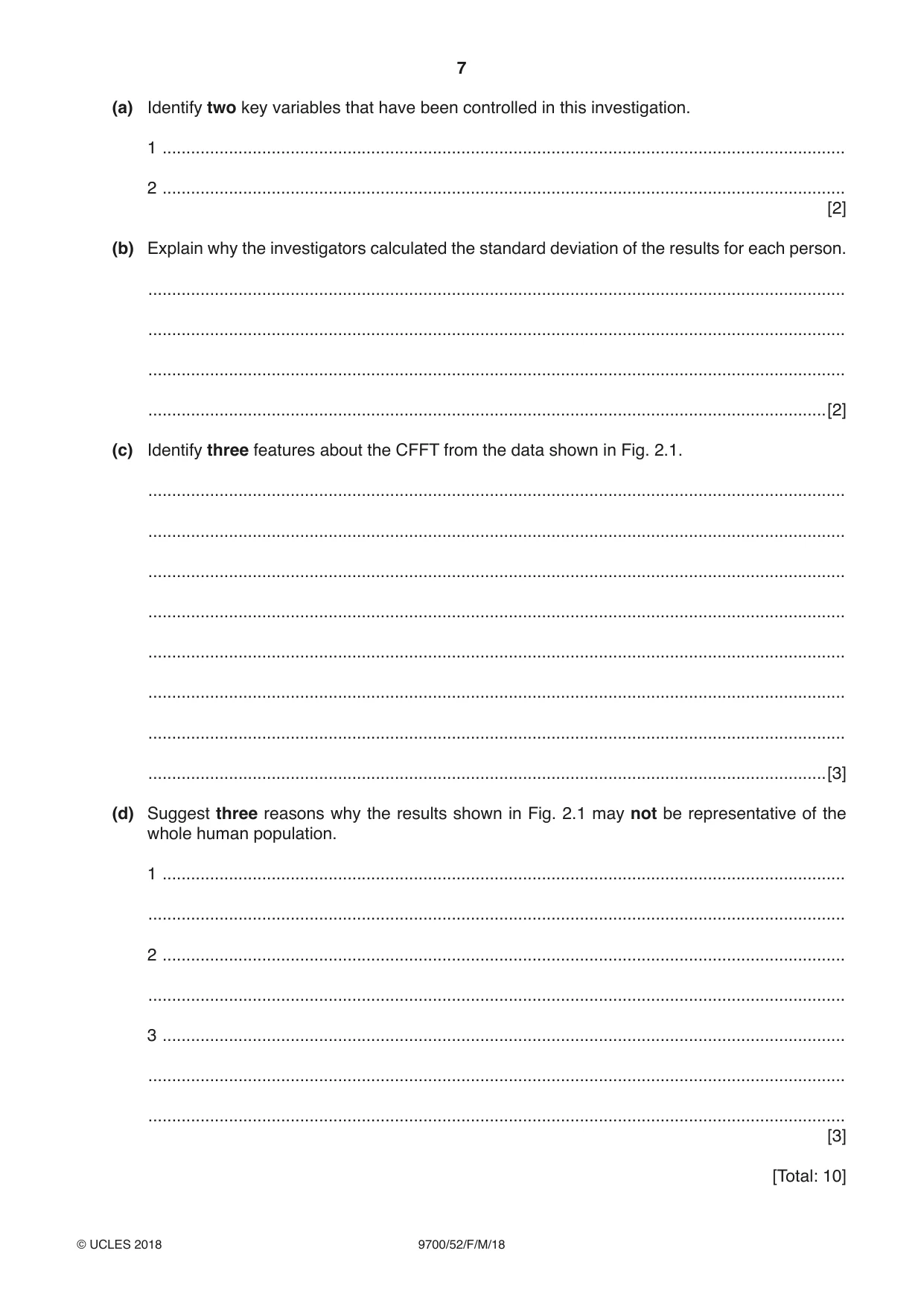 Cambridge A Level Biology 9700 2018 Feb/March Paper 5 · Variant 2 question paper, page 7 of 8