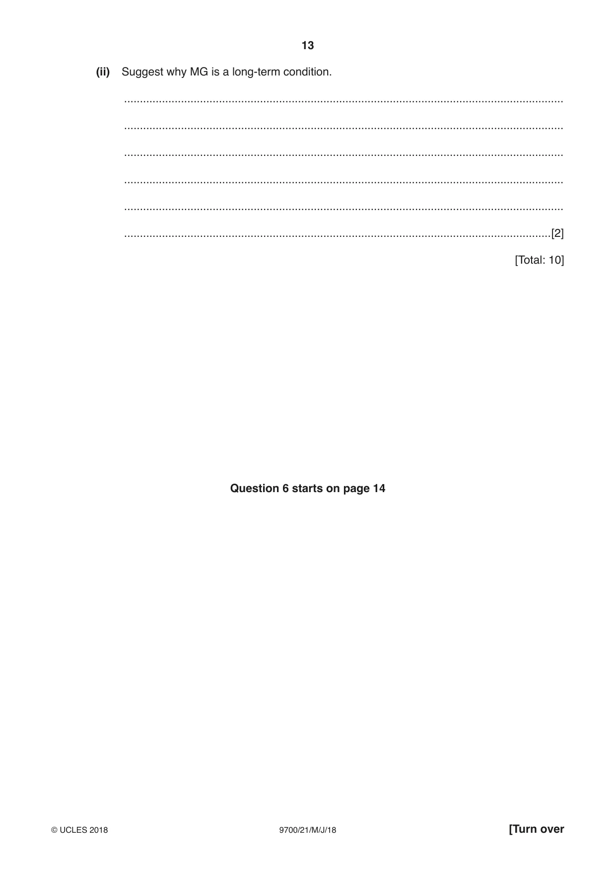 Cambridge A Level Biology 9700 2018 May/June Paper 2 · Variant 1 question paper, page 13 of 16
