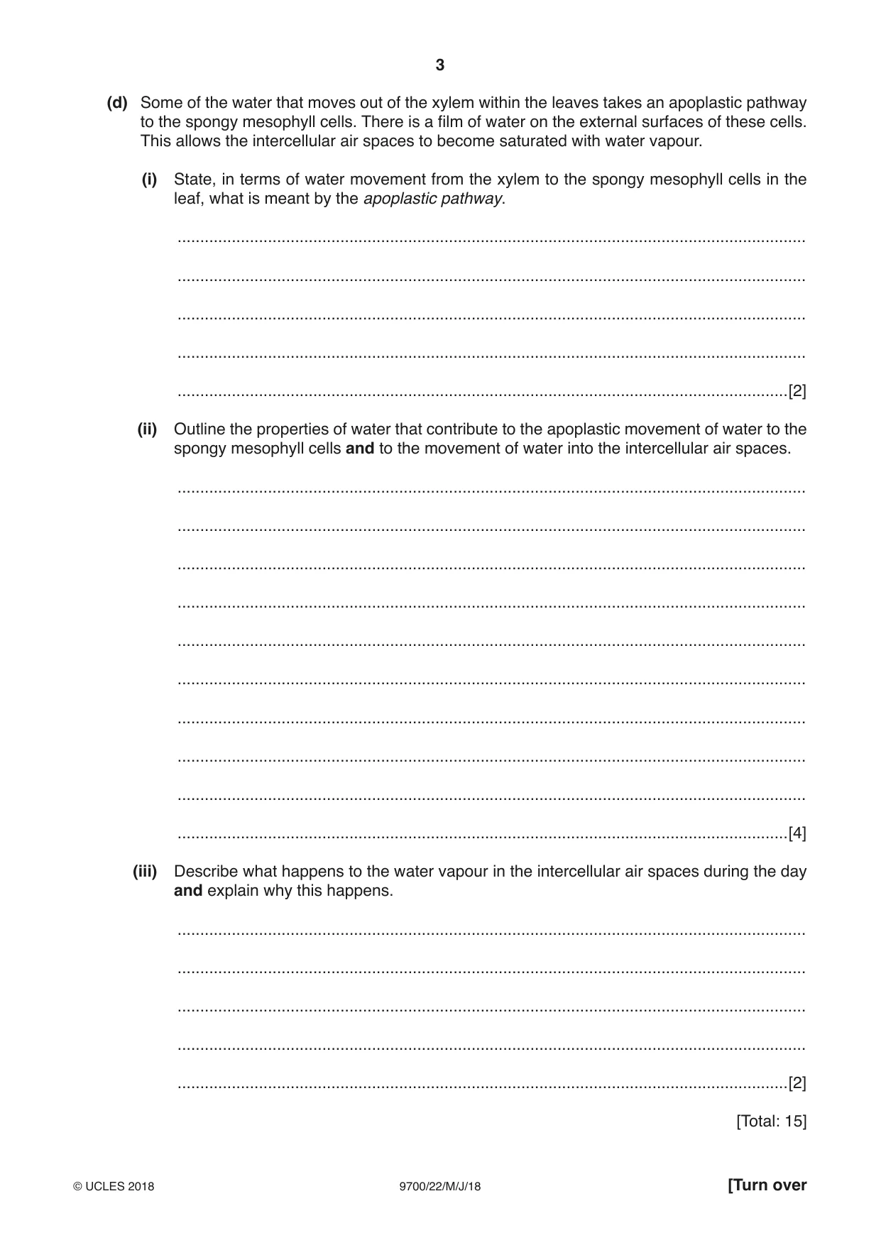 Cambridge A Level Biology 9700 2018 May/June Paper 2 · Variant 2 question paper, page 3 of 16