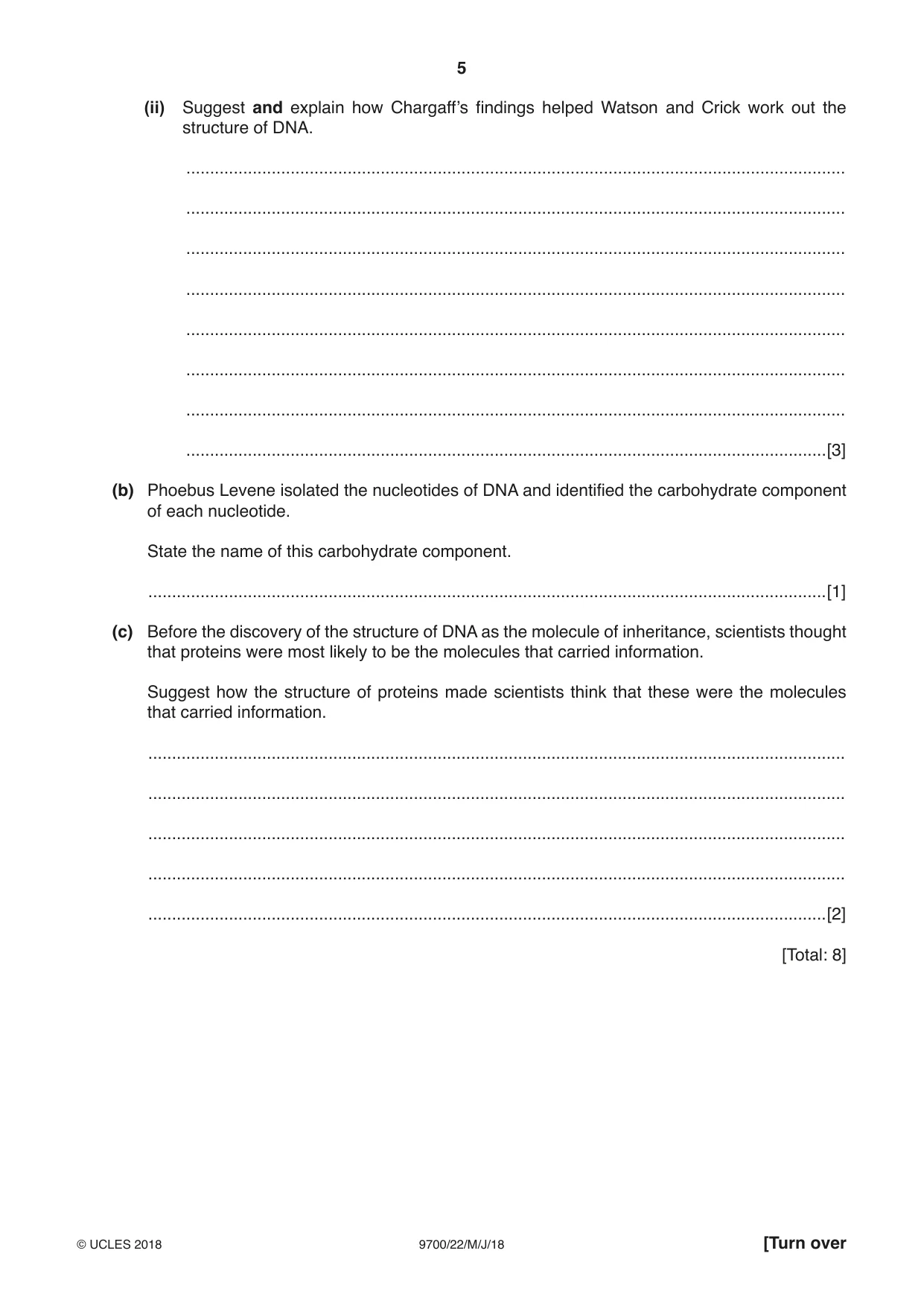 Cambridge A Level Biology 9700 2018 May/June Paper 2 · Variant 2 question paper, page 5 of 16