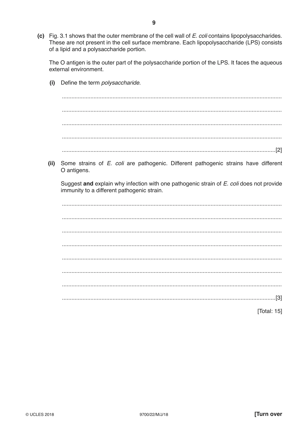 Cambridge A Level Biology 9700 2018 May/June Paper 2 · Variant 2 question paper, page 9 of 16