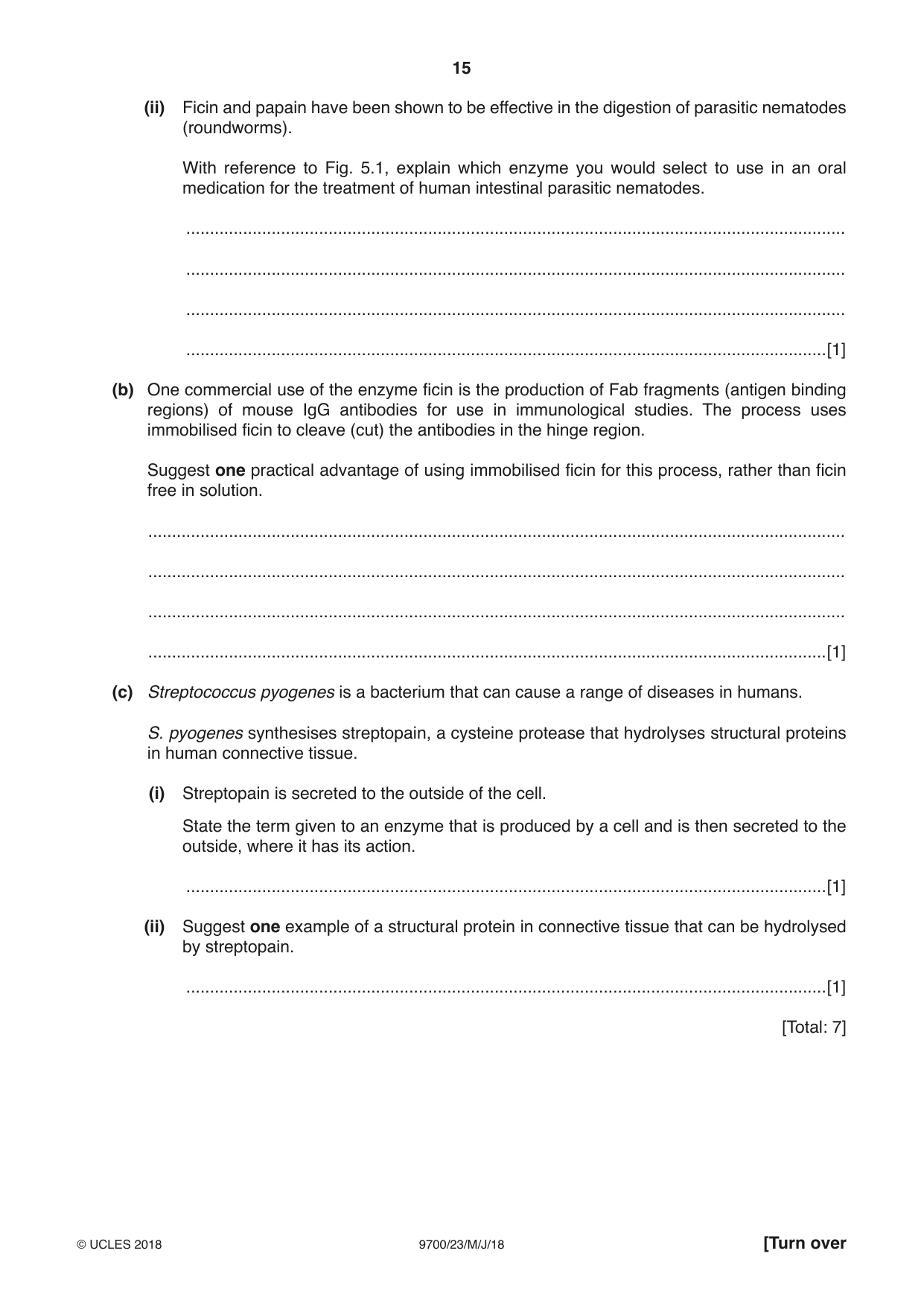 Cambridge A Level Biology 9700 2018 May/June Paper 2 · Variant 3 question paper, page 15 of 20