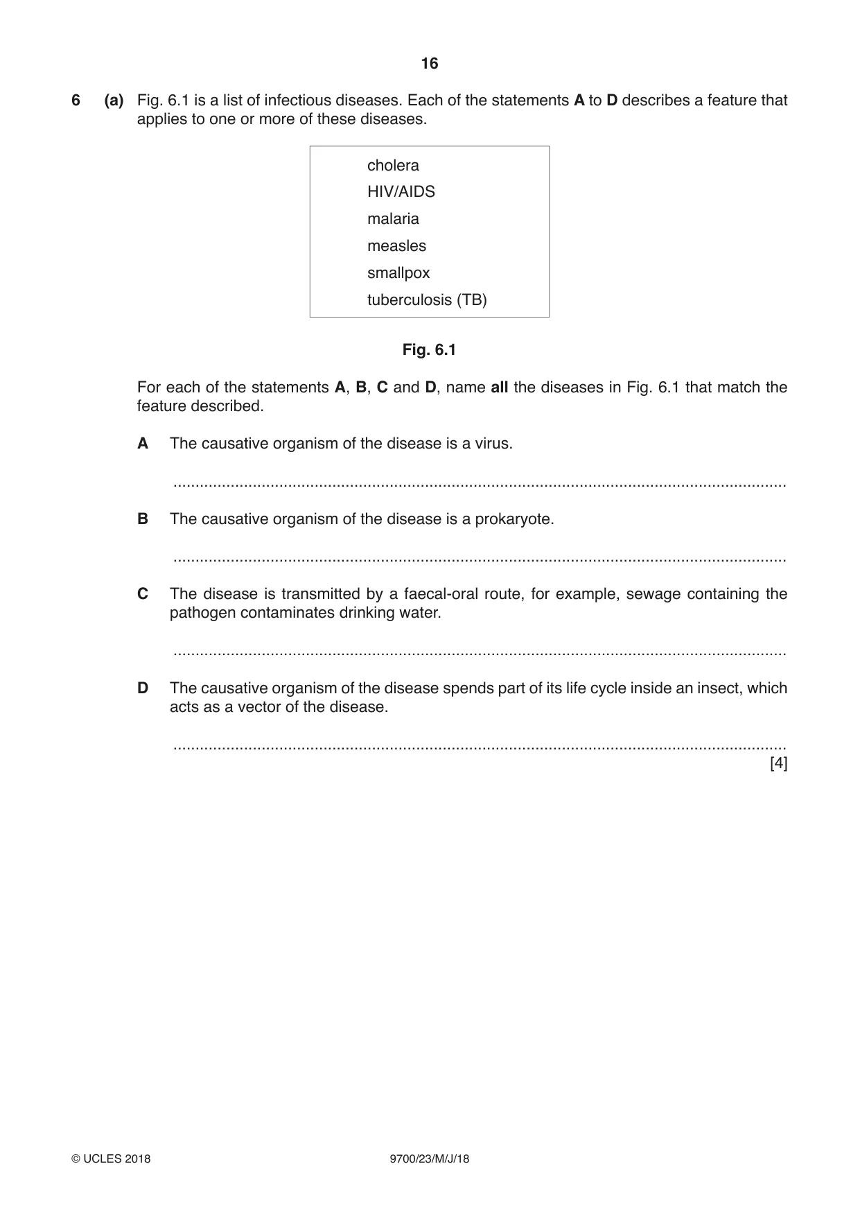Cambridge A Level Biology 9700 2018 May/June Paper 2 · Variant 3 question paper, page 16 of 20