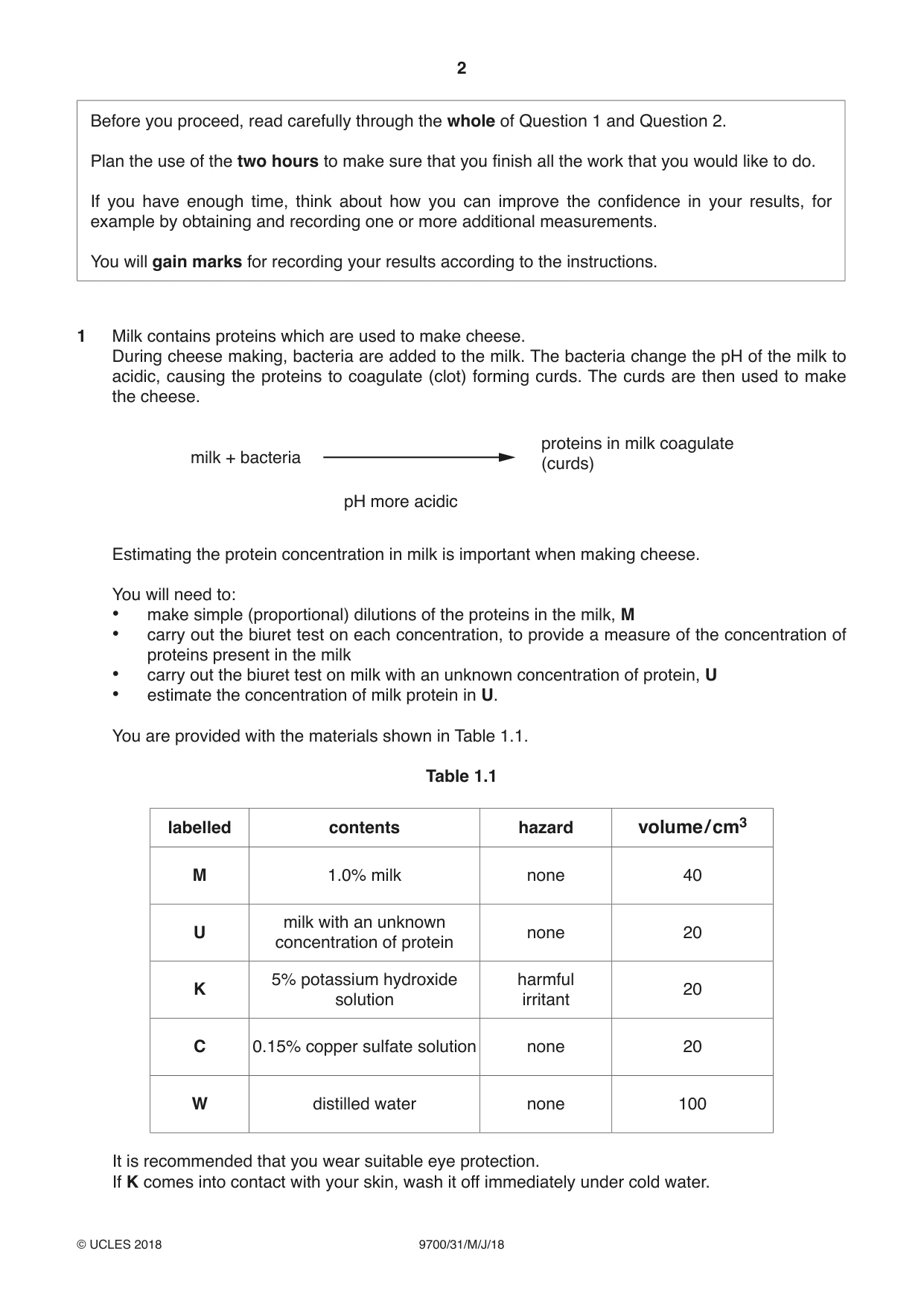 Cambridge A Level Biology 9700 2018 May/June Paper 3 · Variant 1 question paper, page 2 of 16
