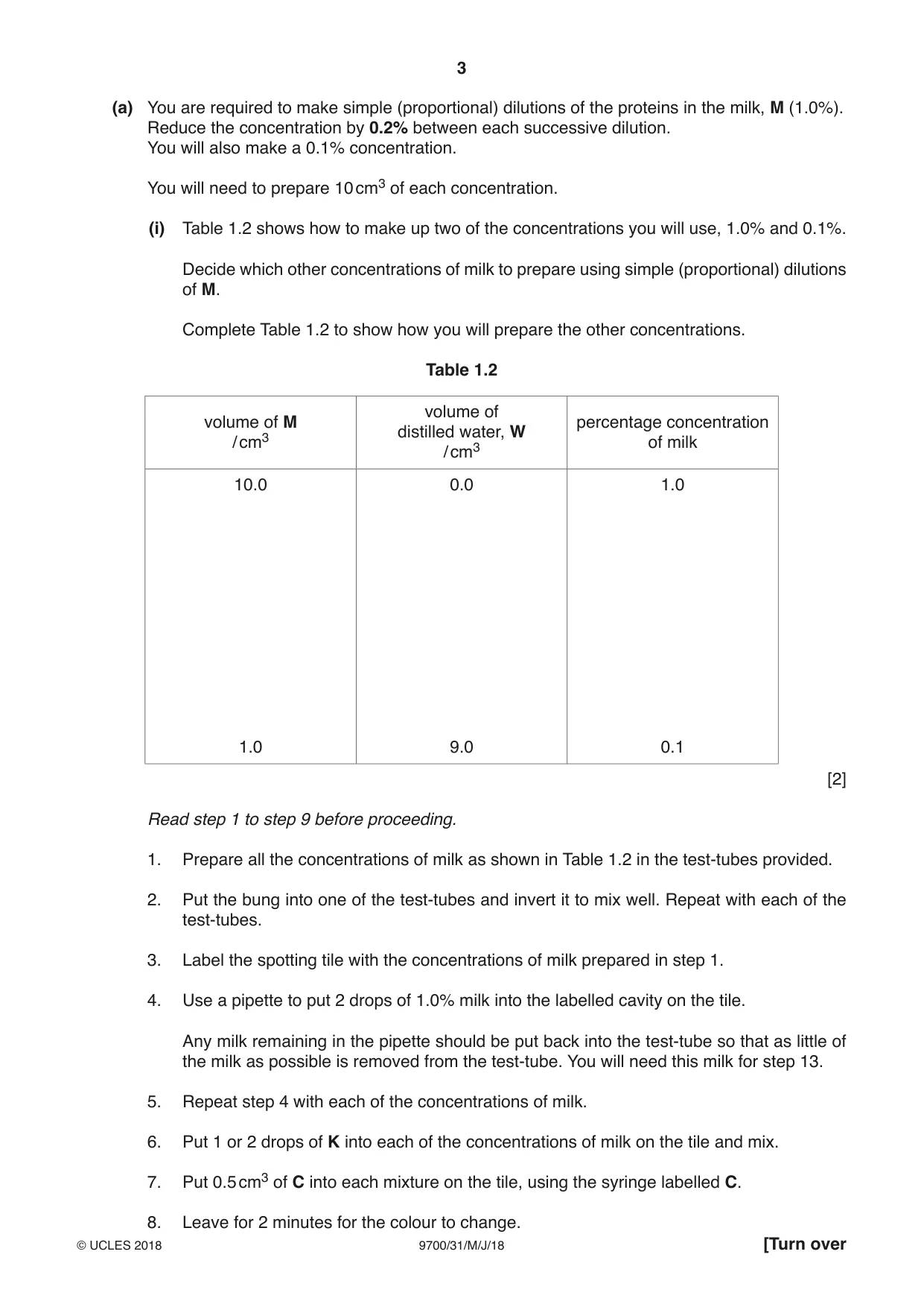 Cambridge A Level Biology 9700 2018 May/June Paper 3 · Variant 1 question paper, page 3 of 16