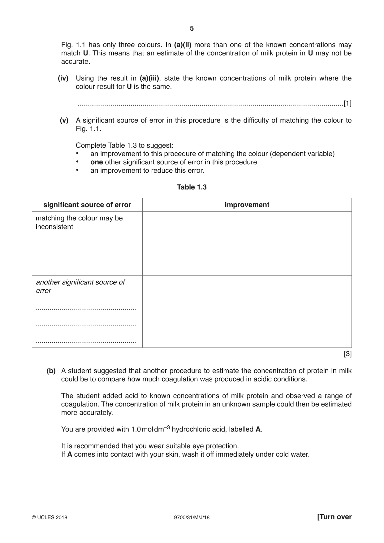 Cambridge A Level Biology 9700 2018 May/June Paper 3 · Variant 1 question paper, page 5 of 16