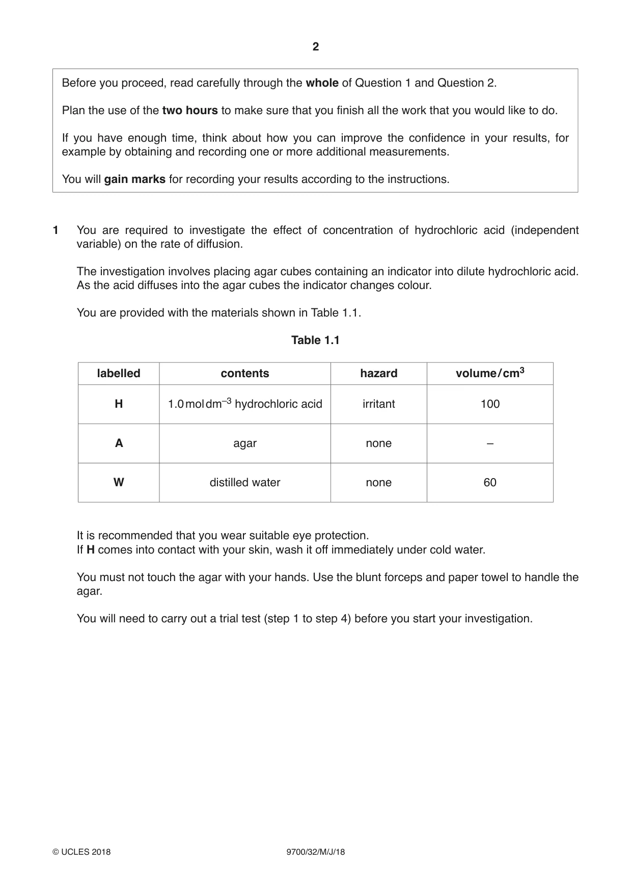Cambridge A Level Biology 9700 2018 May/June Paper 3 · Variant 2 question paper, page 2 of 16