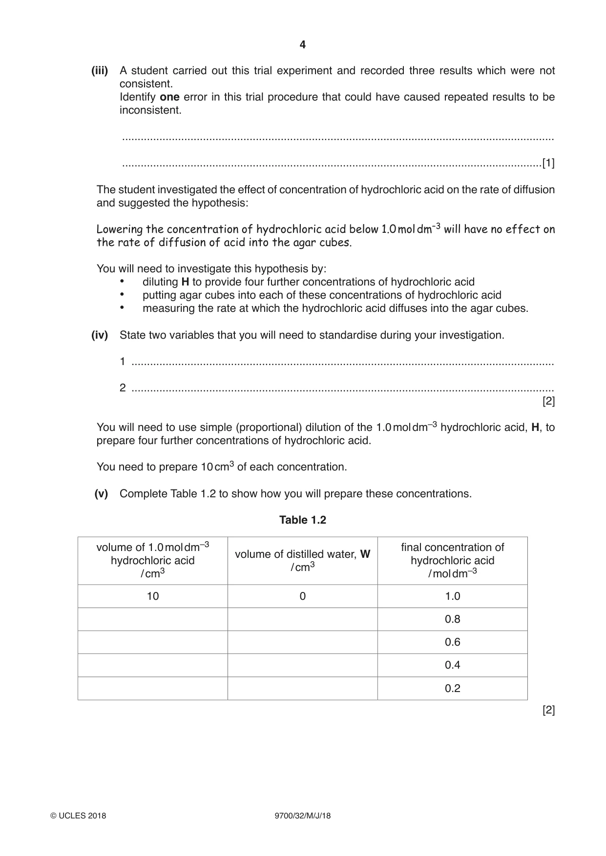 Cambridge A Level Biology 9700 2018 May/June Paper 3 · Variant 2 question paper, page 4 of 16