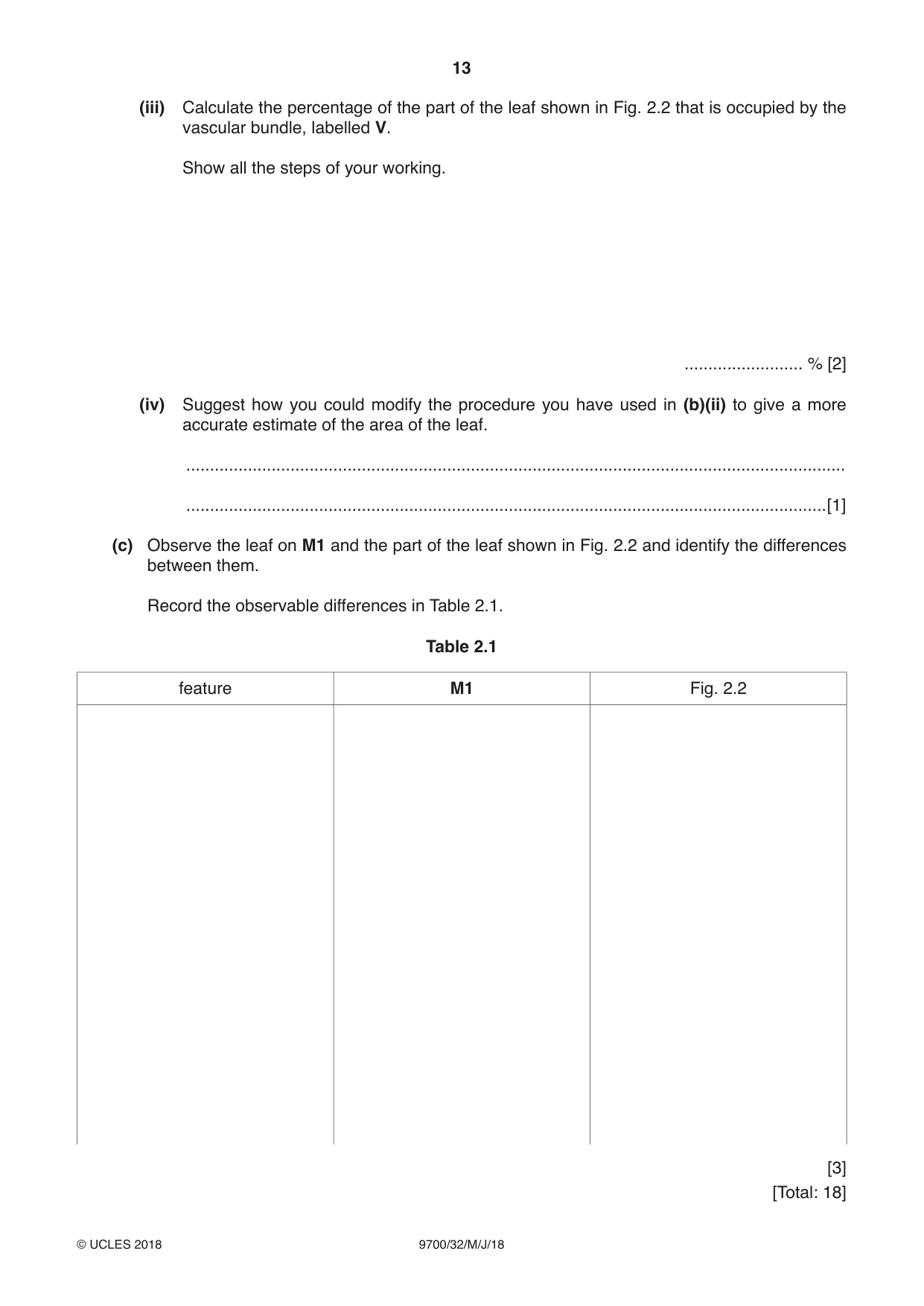 Cambridge A Level Biology 9700 2018 May/June Paper 3 · Variant 2 question paper, page 13 of 16