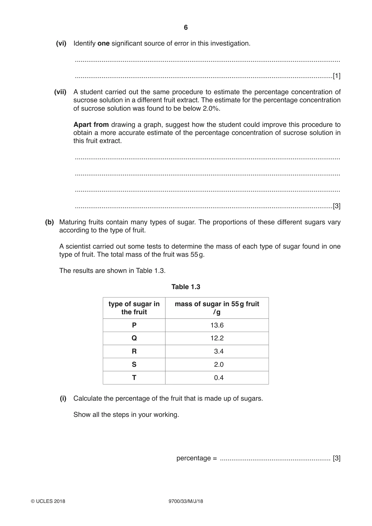 Cambridge A Level Biology 9700 2018 May/June Paper 3 · Variant 3 question paper, page 6 of 12
