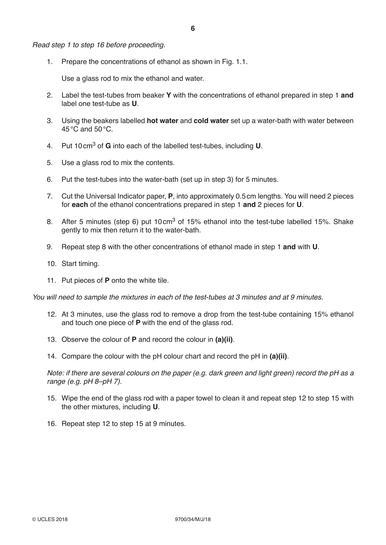 Cambridge A Level Biology 9700 2018 May/June Paper 3 · Variant 4 question paper, page 6 of 16