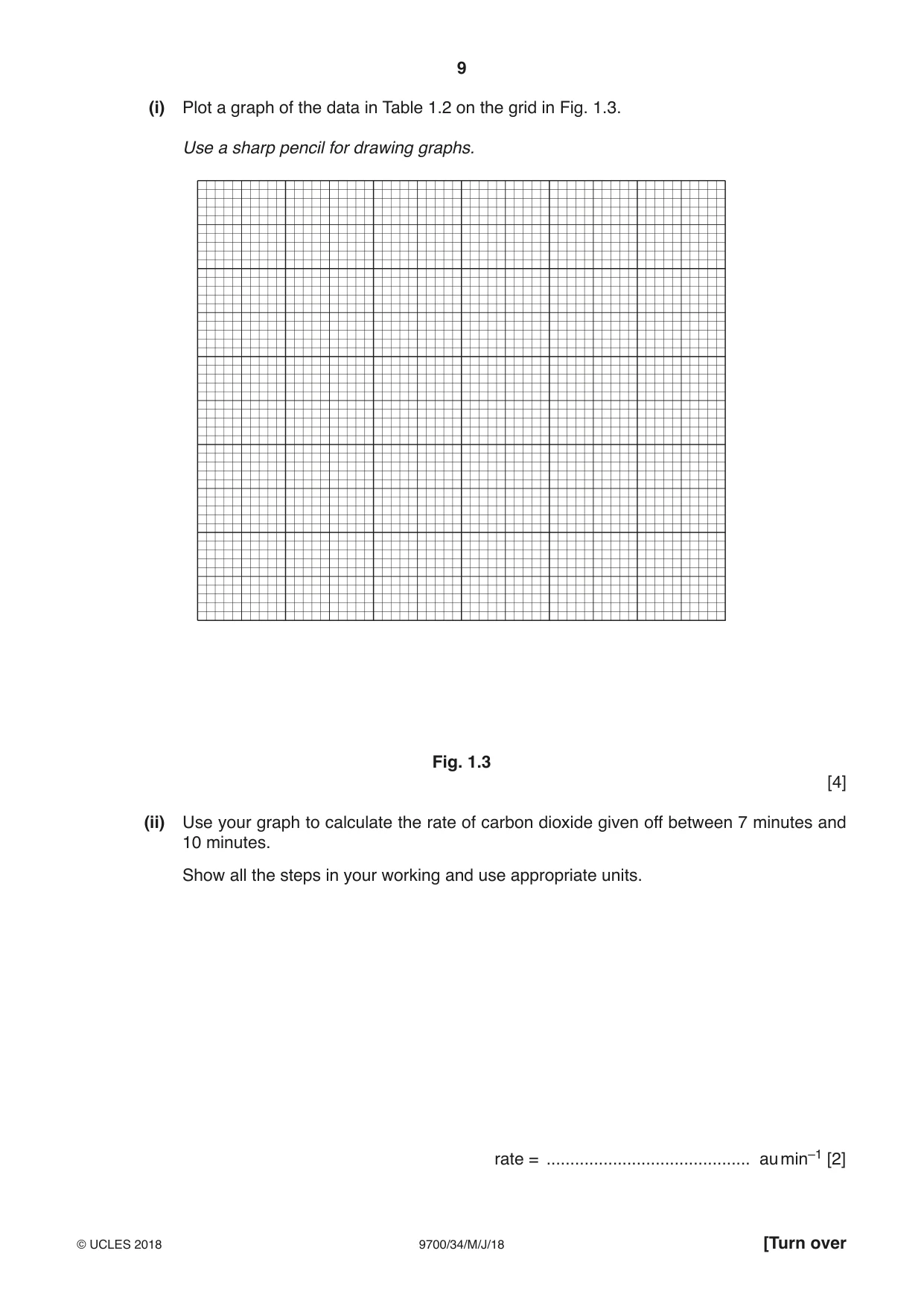 Cambridge A Level Biology 9700 2018 May/June Paper 3 · Variant 4 question paper, page 9 of 16