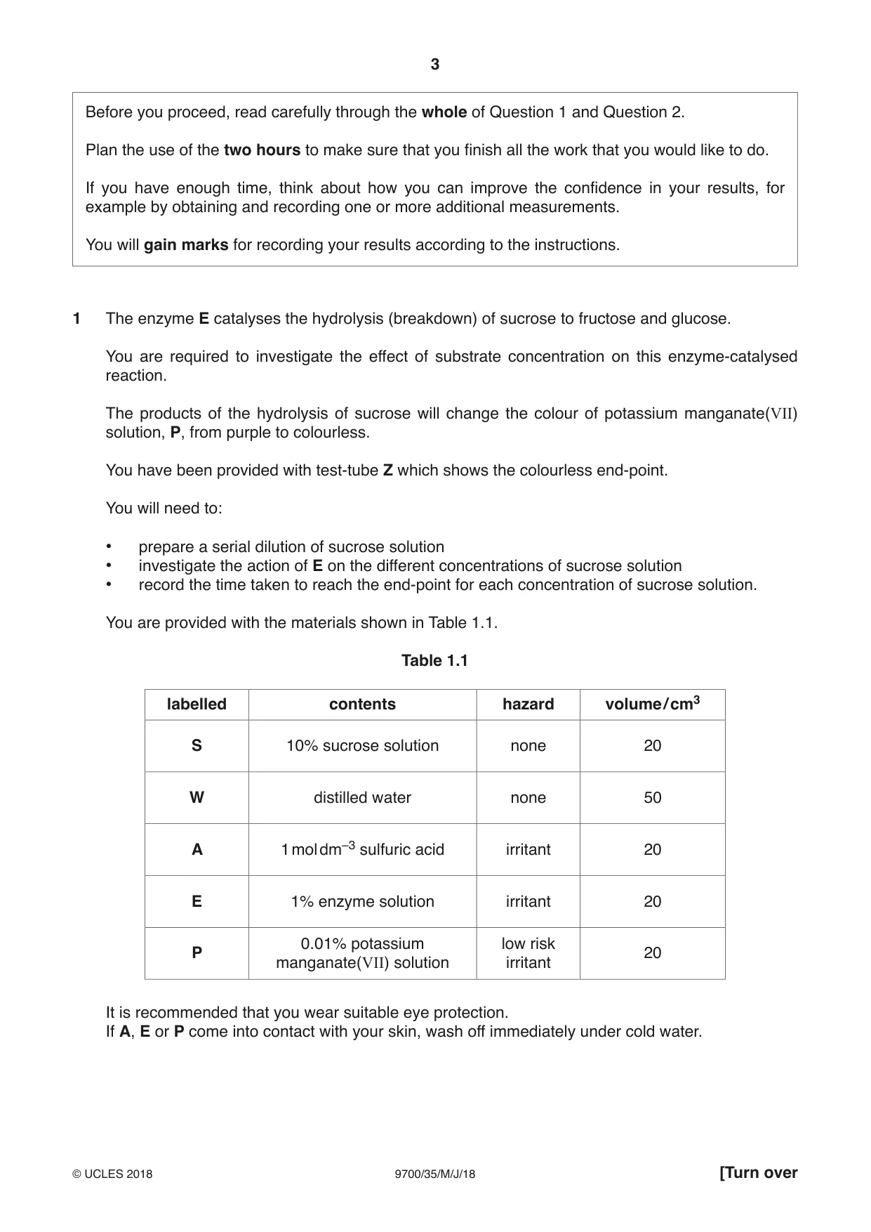 Cambridge A Level Biology 9700 2018 May/June Paper 3 · Variant 5 question paper, page 3 of 16