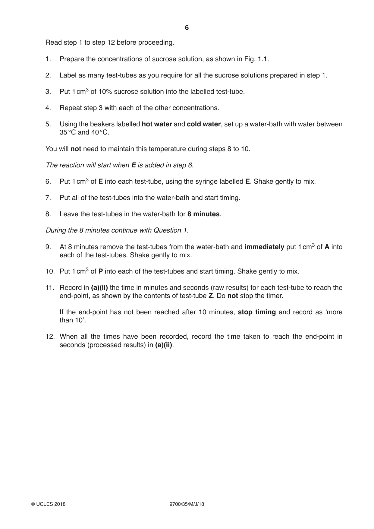 Cambridge A Level Biology 9700 2018 May/June Paper 3 · Variant 5 question paper, page 6 of 16