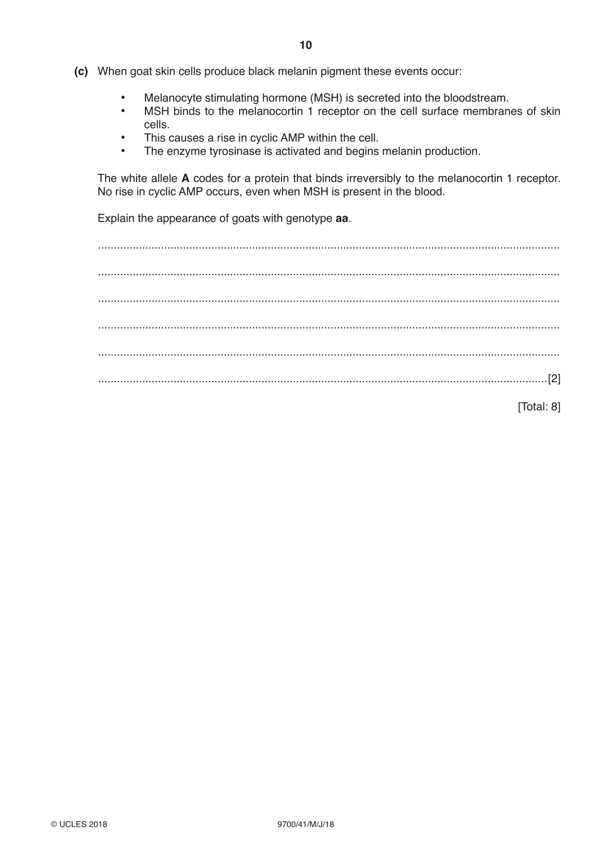 Cambridge A Level Biology 9700 2018 May/June Paper 4 · Variant 1 question paper, page 10 of 24