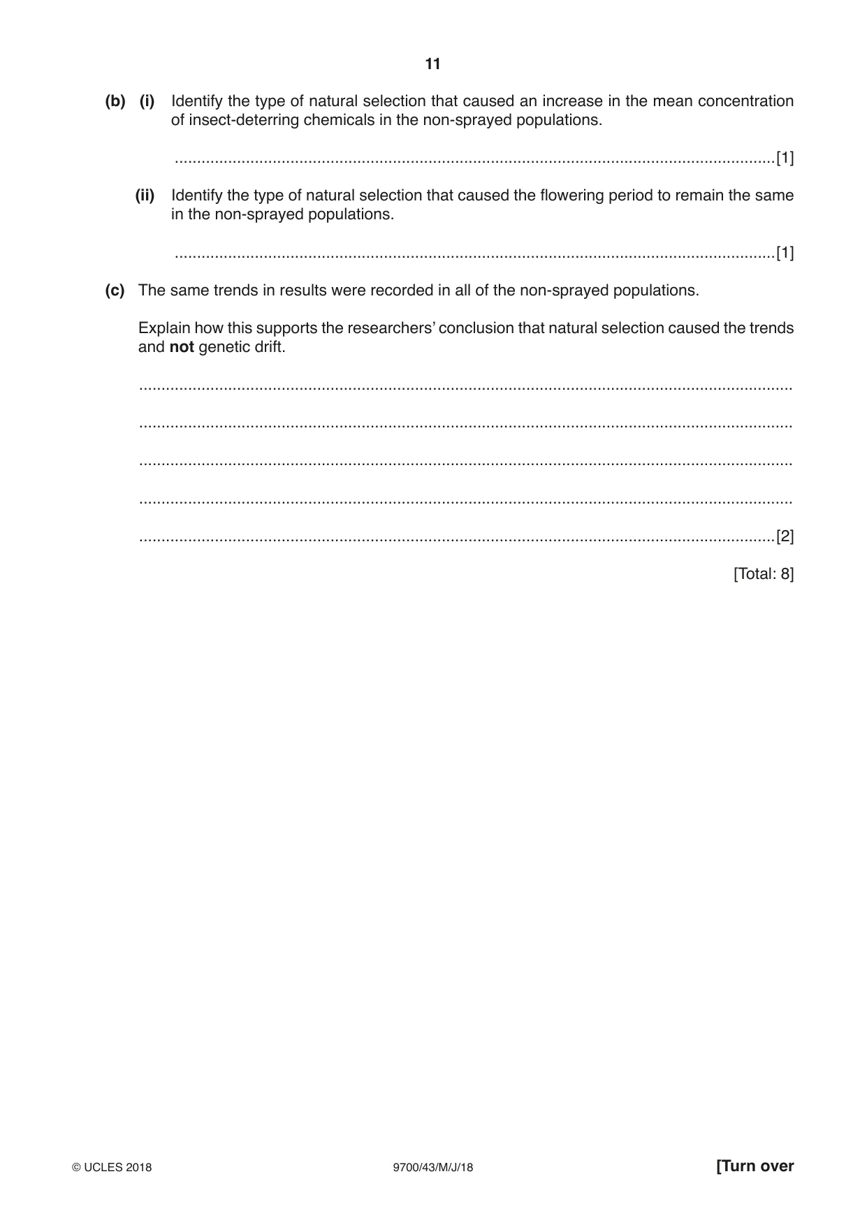 Cambridge A Level Biology 9700 2018 May/June Paper 4 · Variant 3 question paper, page 11 of 24