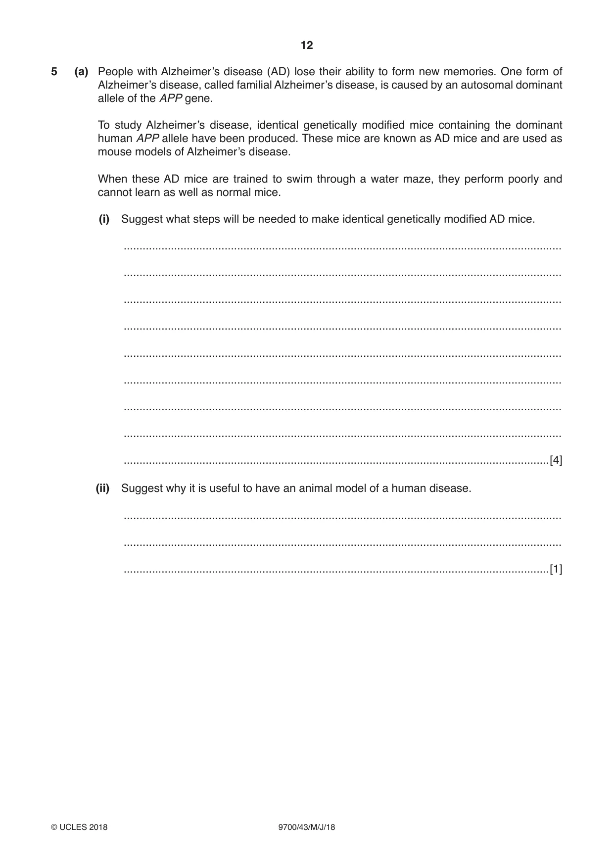 Cambridge A Level Biology 9700 2018 May/June Paper 4 · Variant 3 question paper, page 12 of 24