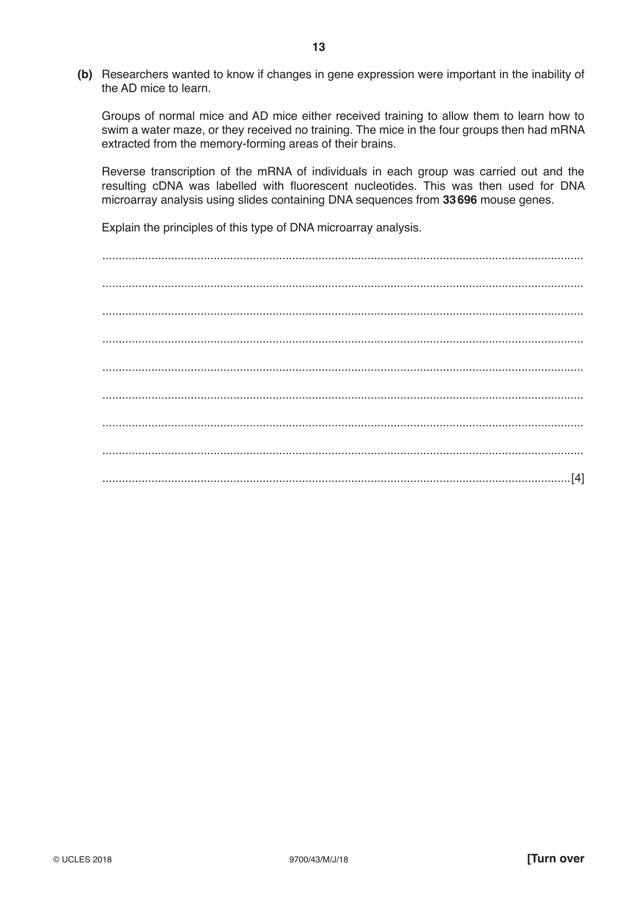 Cambridge A Level Biology 9700 2018 May/June Paper 4 · Variant 3 question paper, page 13 of 24