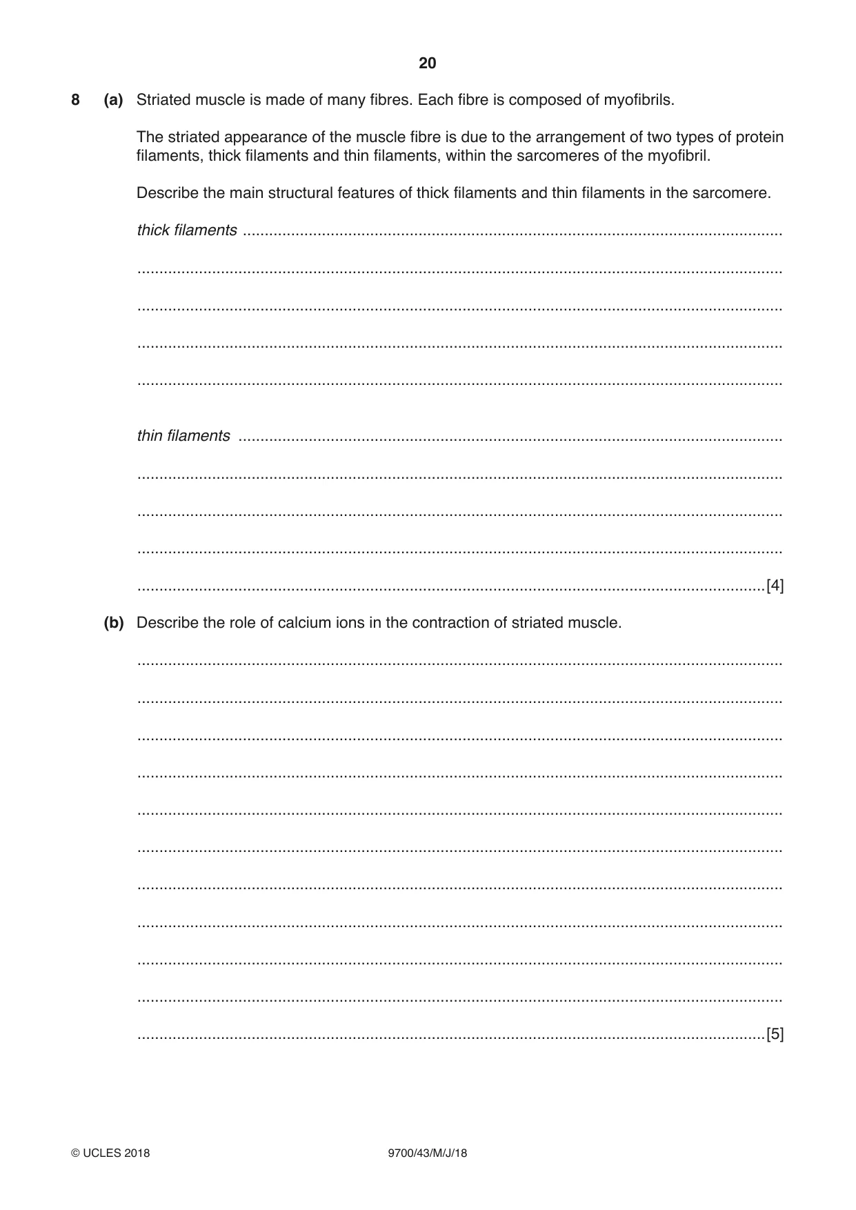 Cambridge A Level Biology 9700 2018 May/June Paper 4 · Variant 3 question paper, page 20 of 24