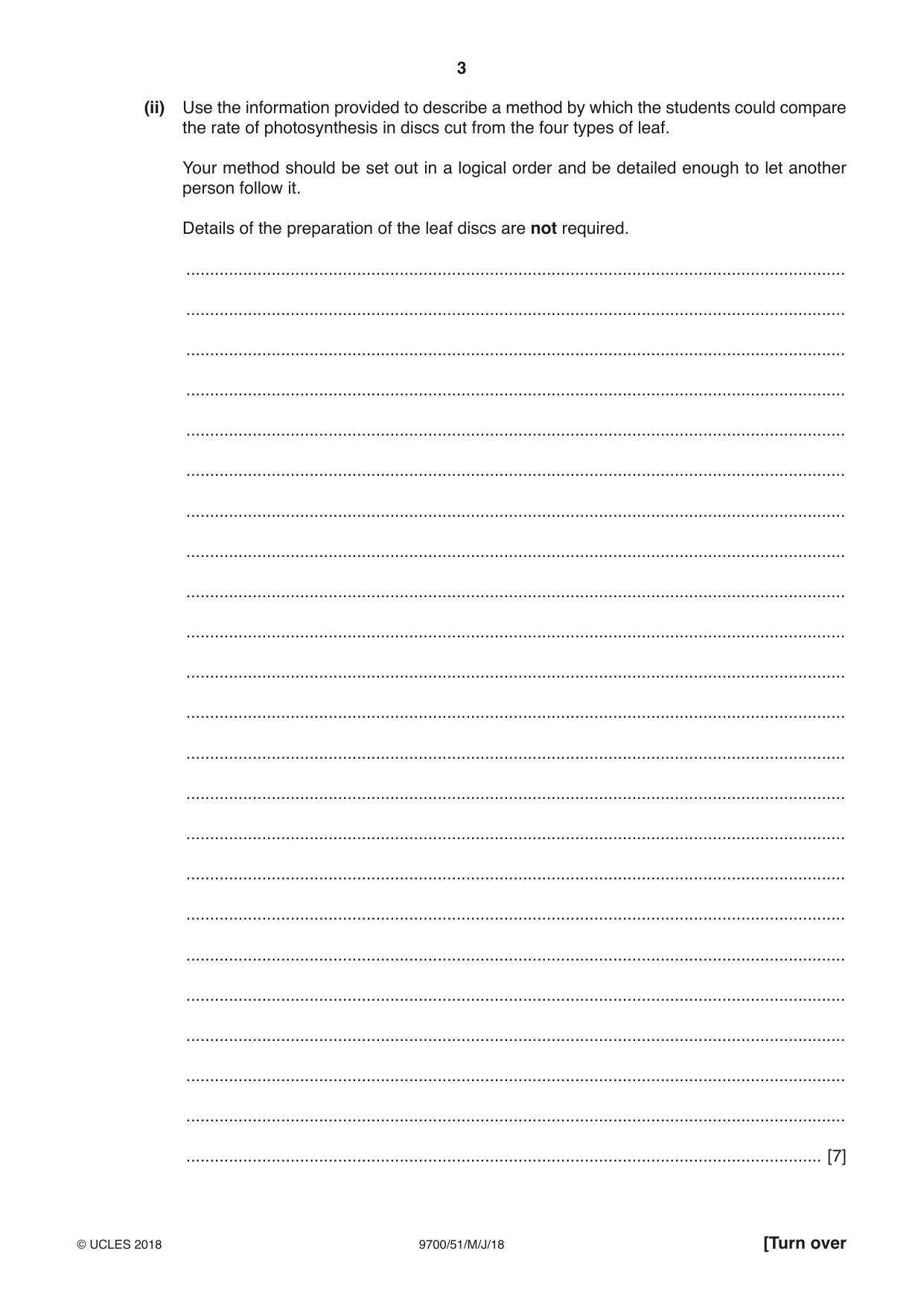 Cambridge A Level Biology 9700 2018 May/June Paper 5 · Variant 1 question paper, page 3 of 12