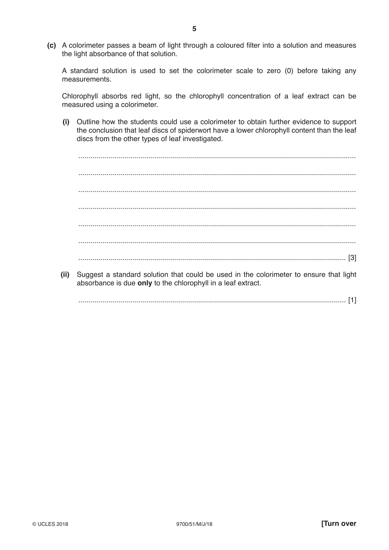 Cambridge A Level Biology 9700 2018 May/June Paper 5 · Variant 1 question paper, page 5 of 12