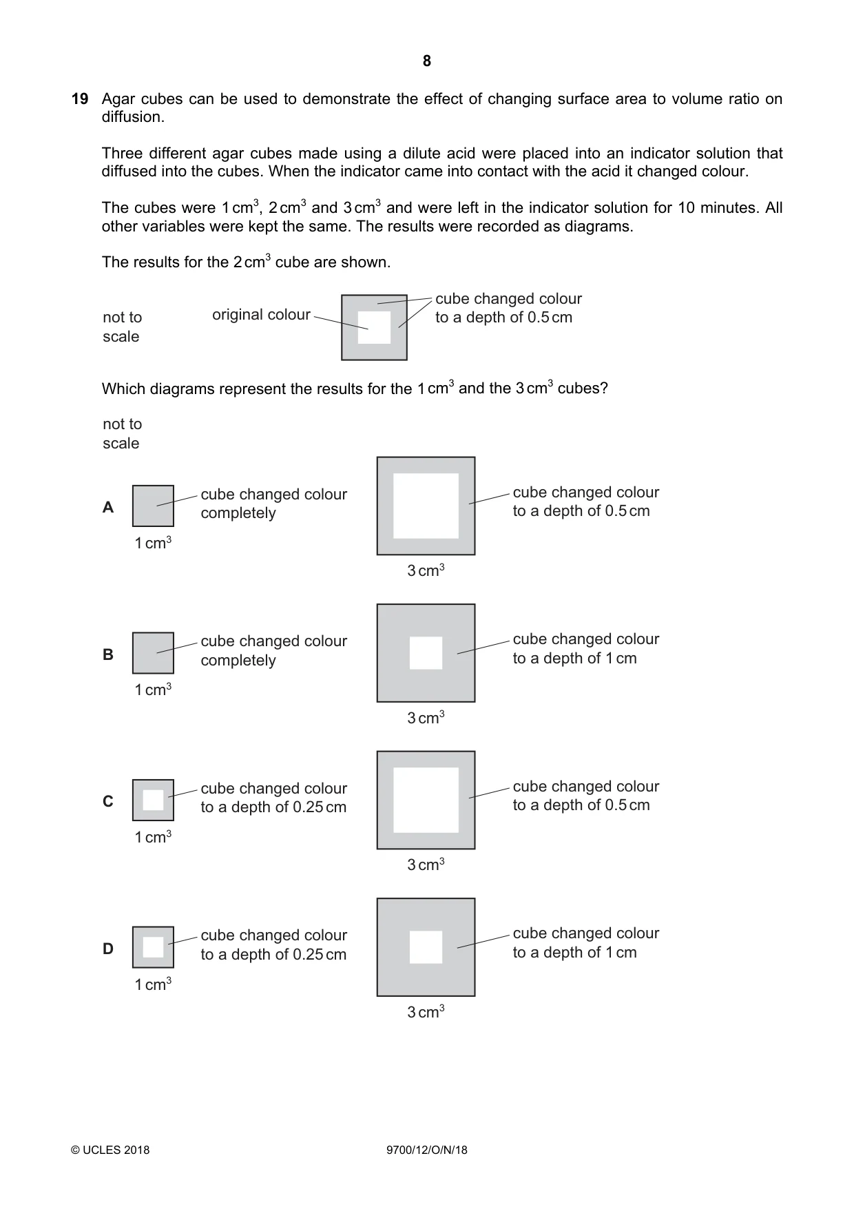 Cambridge A Level Biology 9700 2018 Oct/Nov Paper 1 · Variant 2 question paper, page 8 of 16