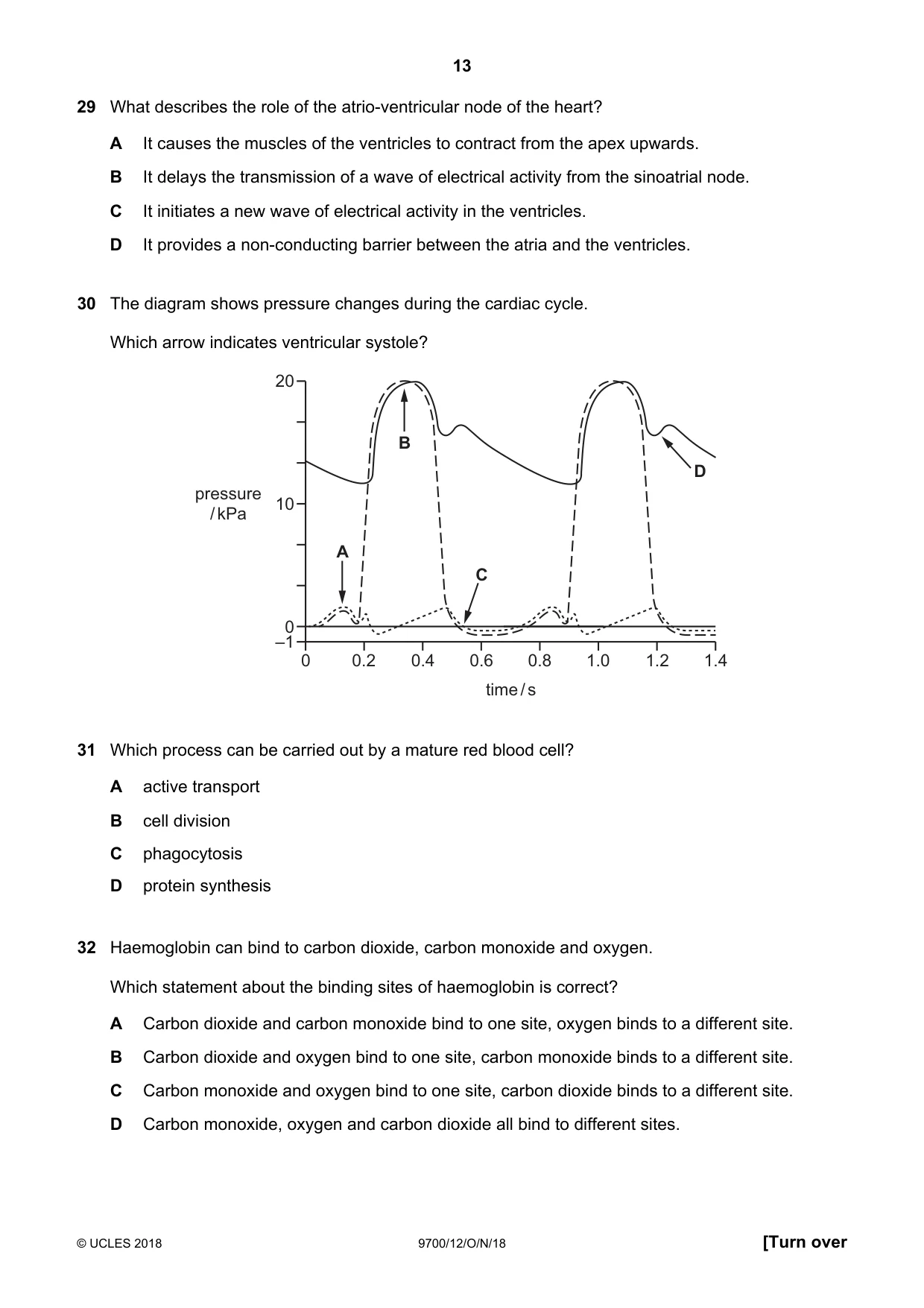 Cambridge A Level Biology 9700 2018 Oct/Nov Paper 1 · Variant 2 question paper, page 13 of 16