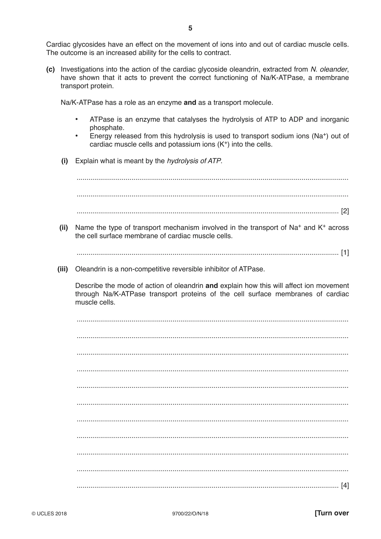 Cambridge A Level Biology 9700 2018 Oct/Nov Paper 2 · Variant 2 question paper, page 5 of 16