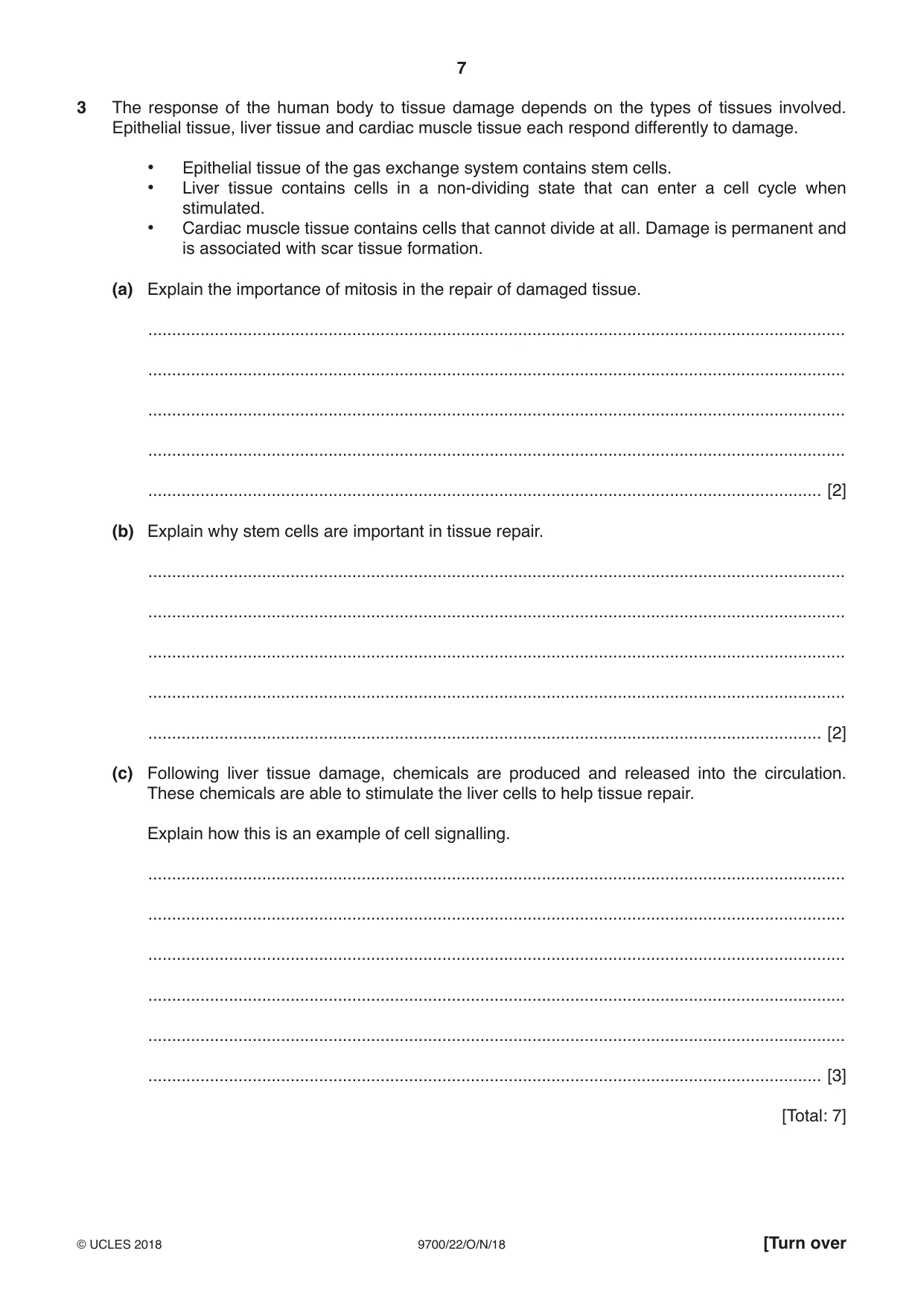 Cambridge A Level Biology 9700 2018 Oct/Nov Paper 2 · Variant 2 question paper, page 7 of 16