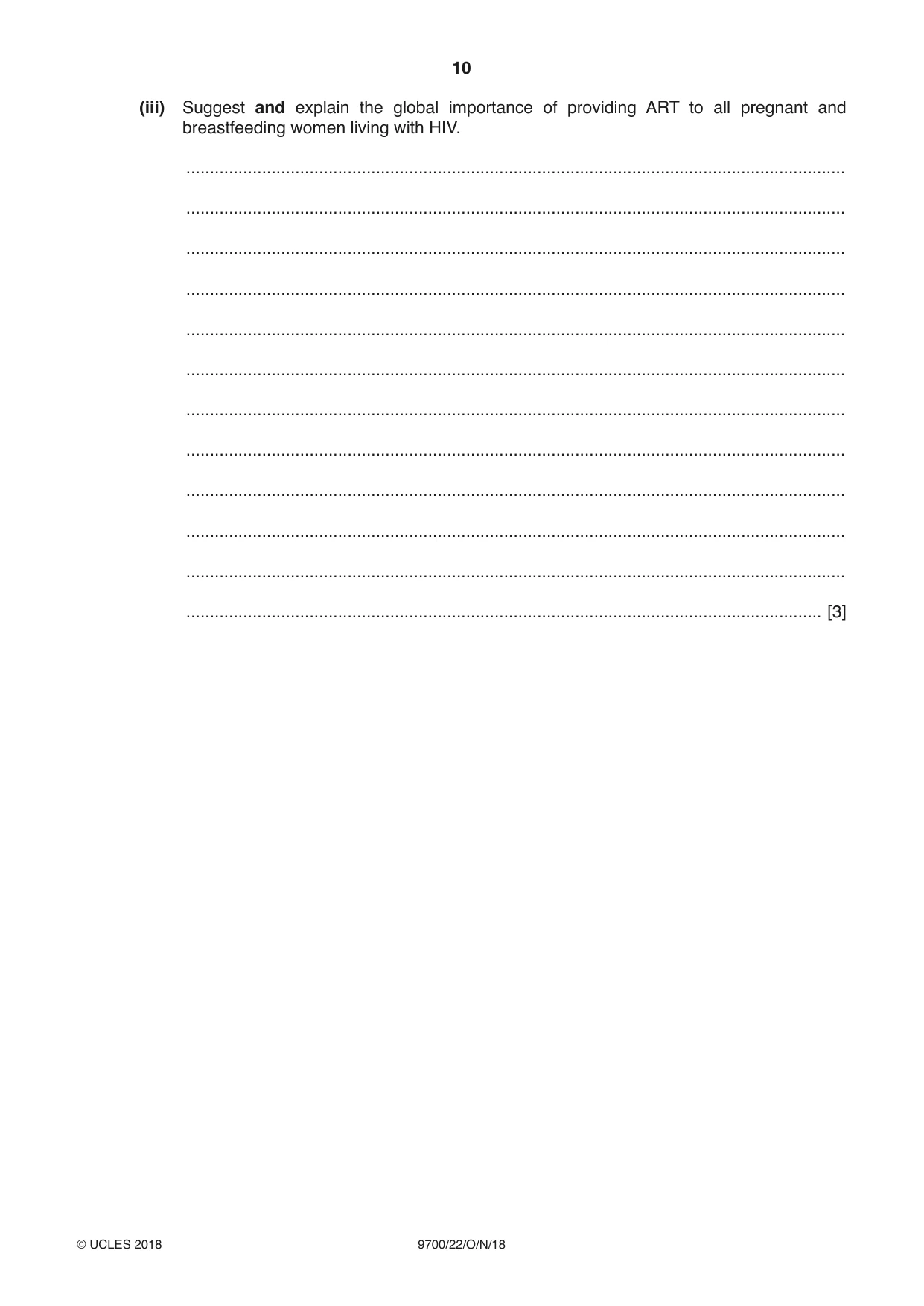 Cambridge A Level Biology 9700 2018 Oct/Nov Paper 2 · Variant 2 question paper, page 10 of 16