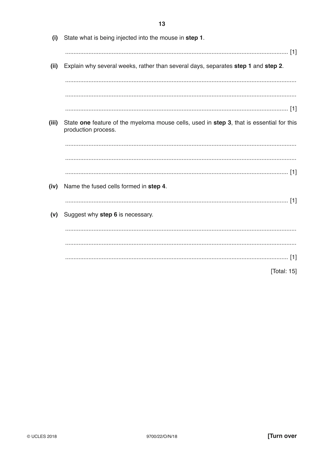 Cambridge A Level Biology 9700 2018 Oct/Nov Paper 2 · Variant 2 question paper, page 13 of 16