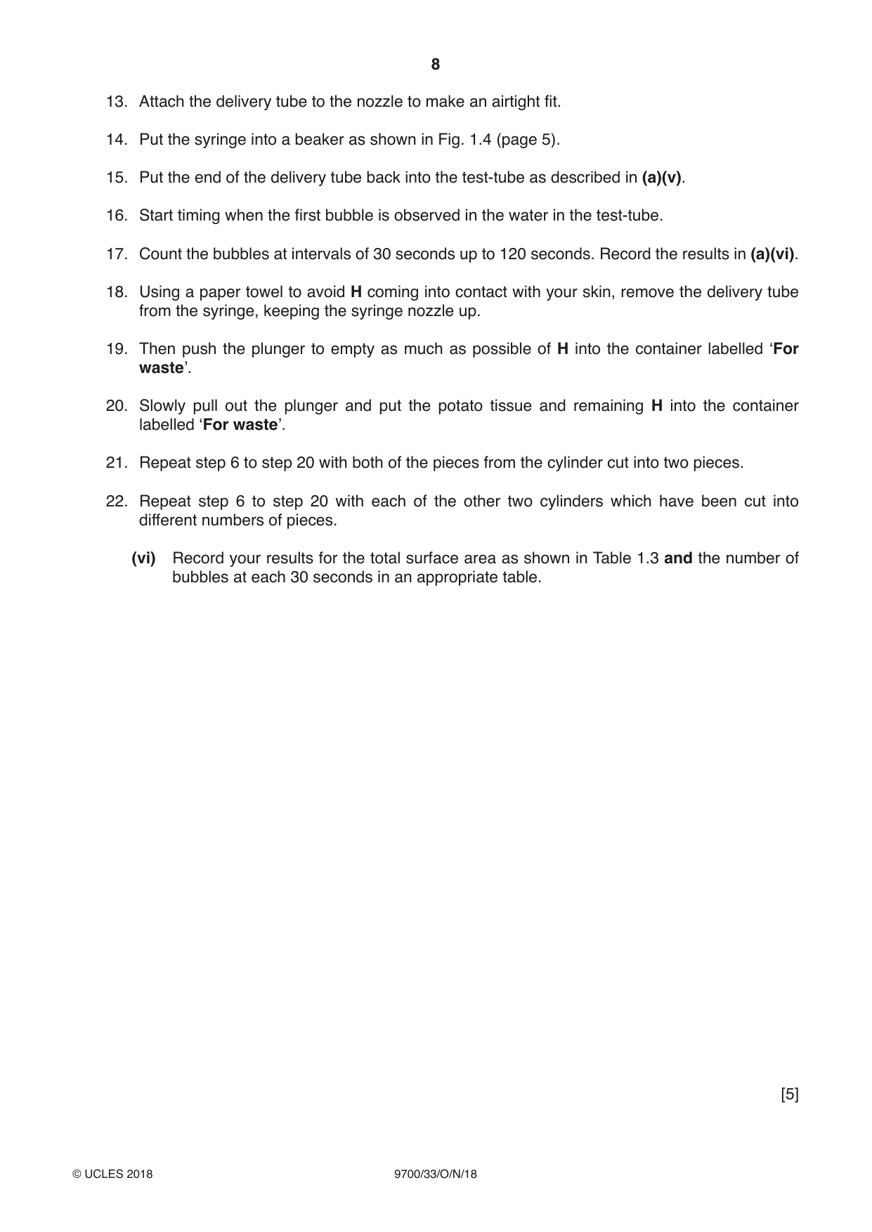 Cambridge A Level Biology 9700 2018 Oct/Nov Paper 3 · Variant 3 question paper, page 8 of 16