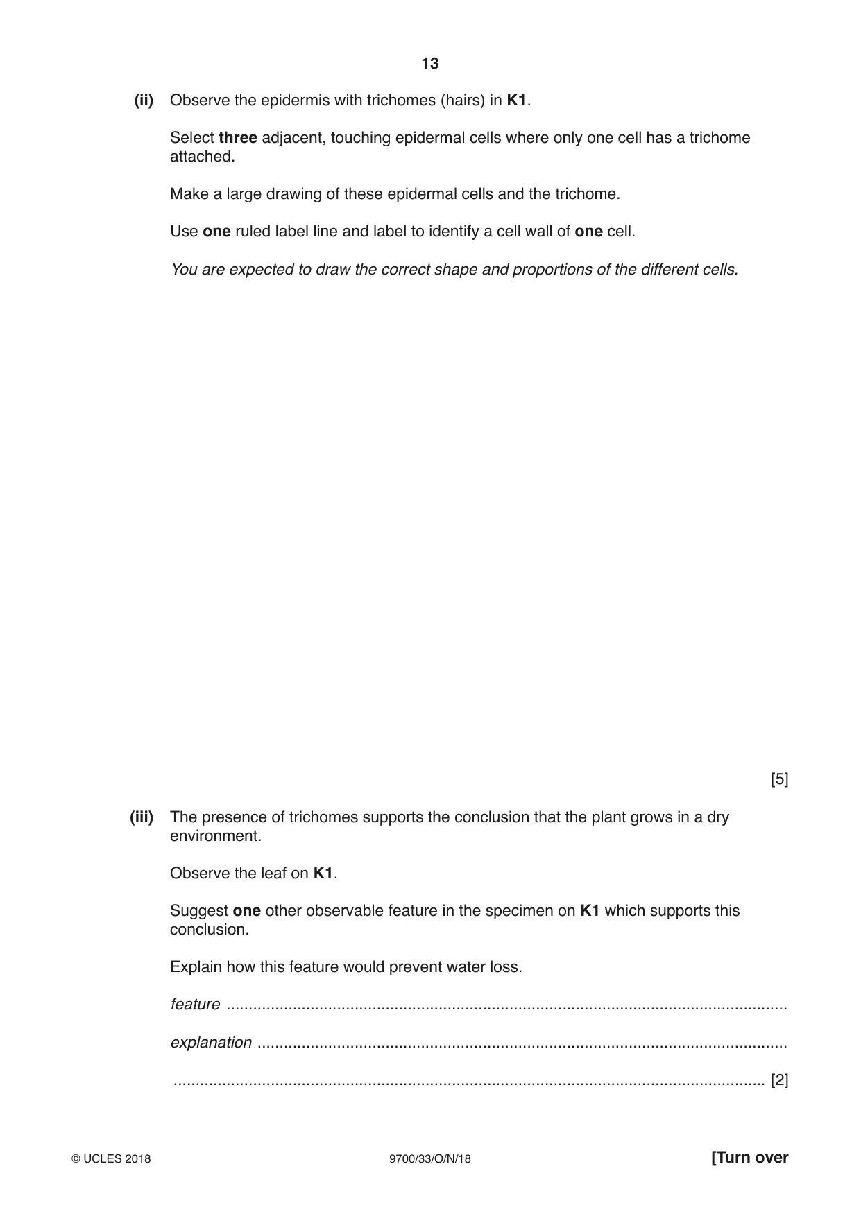 Cambridge A Level Biology 9700 2018 Oct/Nov Paper 3 · Variant 3 question paper, page 13 of 16