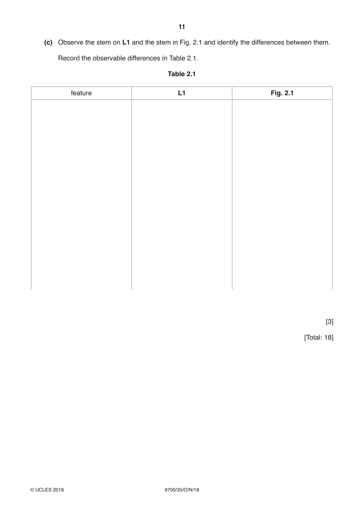 Cambridge A Level Biology 9700 2018 Oct/Nov Paper 3 · Variant 5 question paper, page 11 of 12