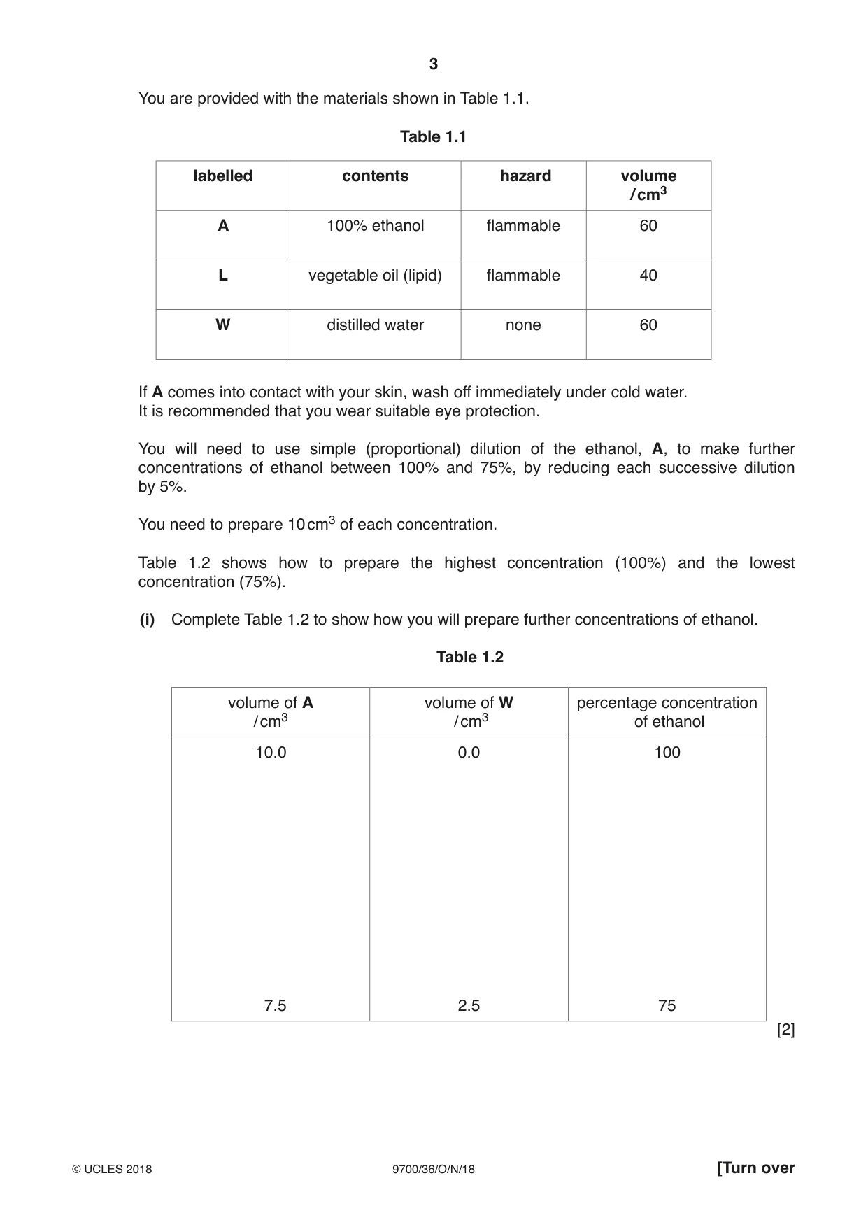 Cambridge A Level Biology 9700 2018 Oct/Nov Paper 3 · Variant 6 question paper, page 3 of 12