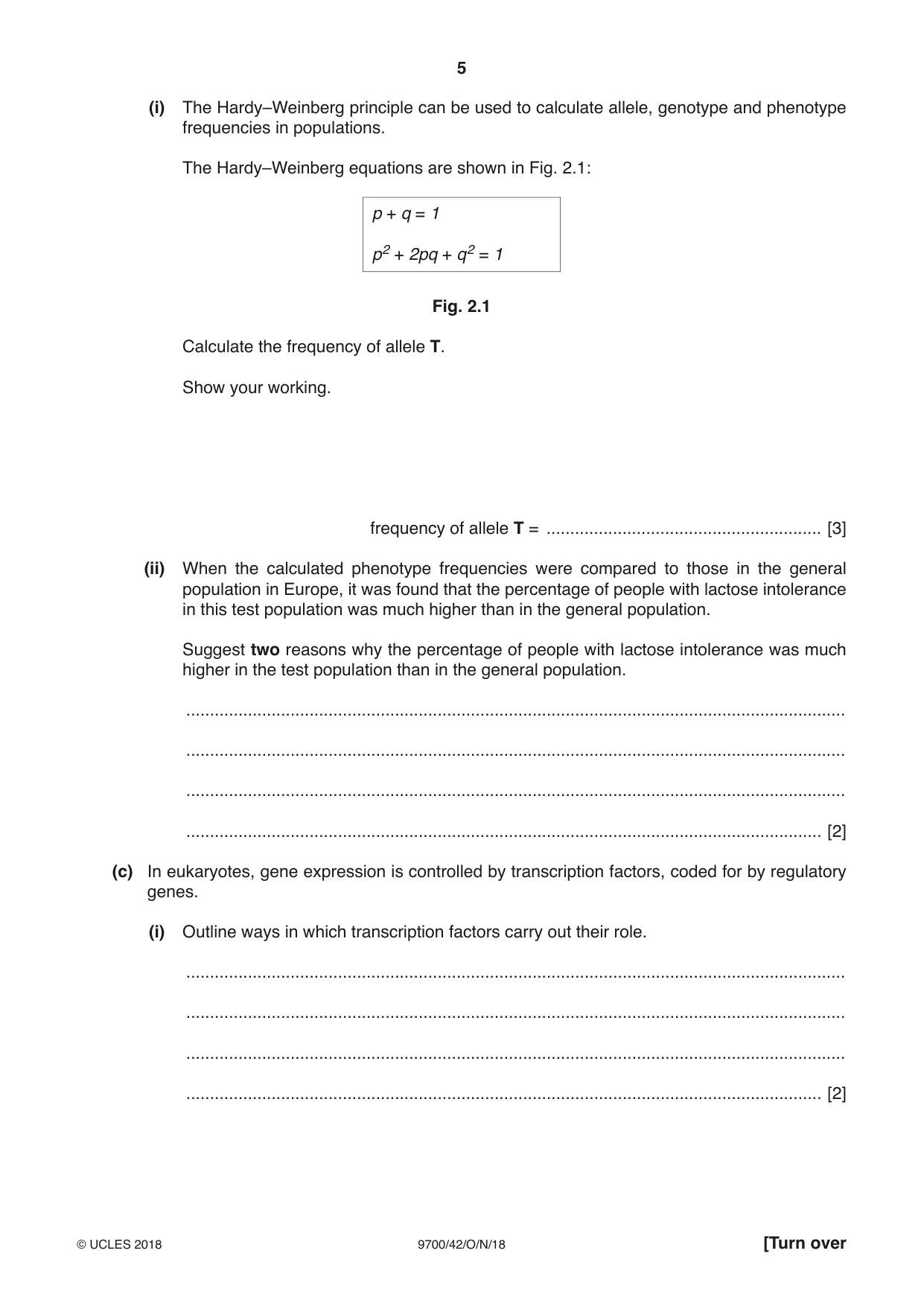Cambridge A Level Biology 9700 2018 Oct/Nov Paper 4 · Variant 2 question paper, page 5 of 24