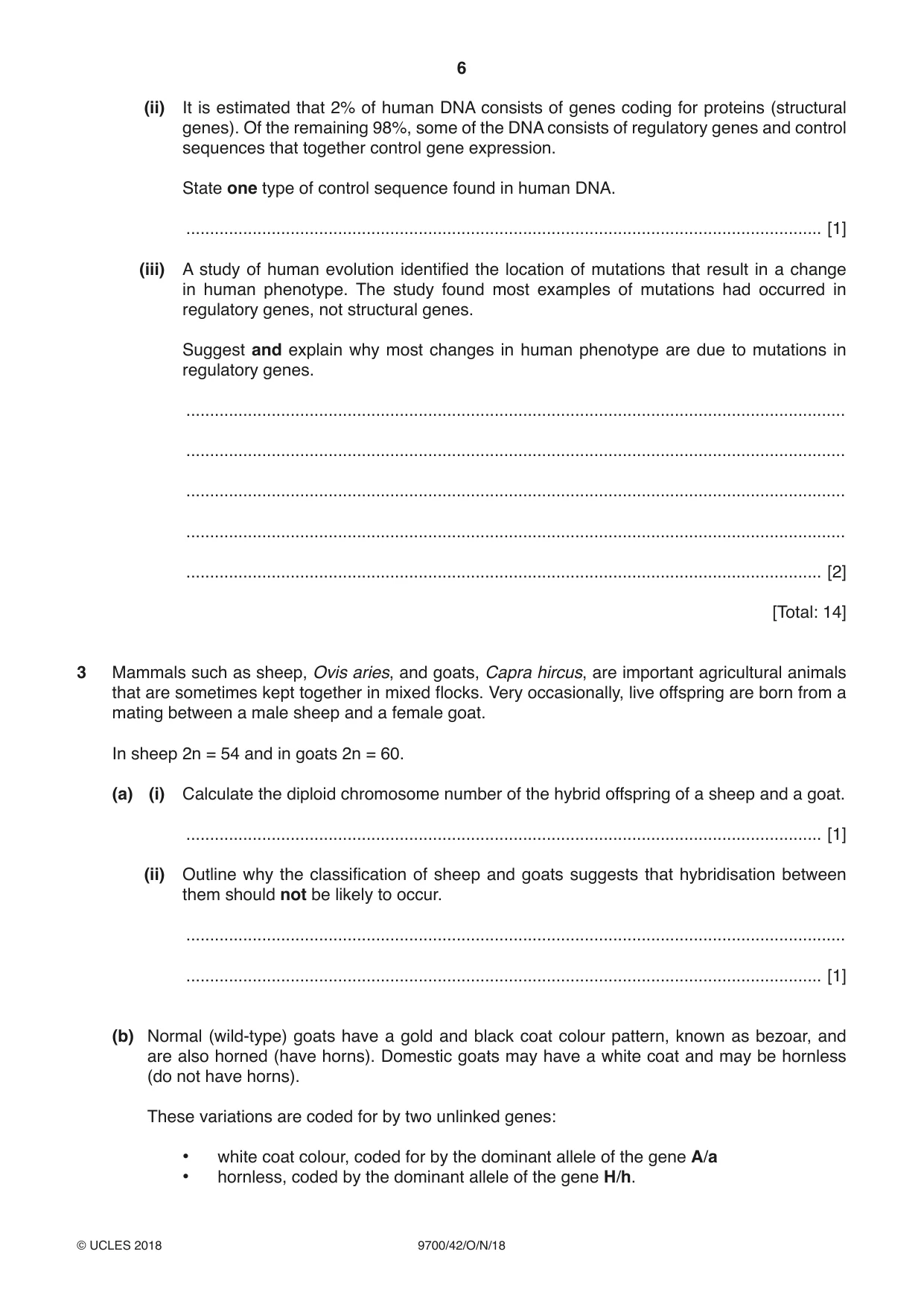 Cambridge A Level Biology 9700 2018 Oct/Nov Paper 4 · Variant 2 question paper, page 6 of 24