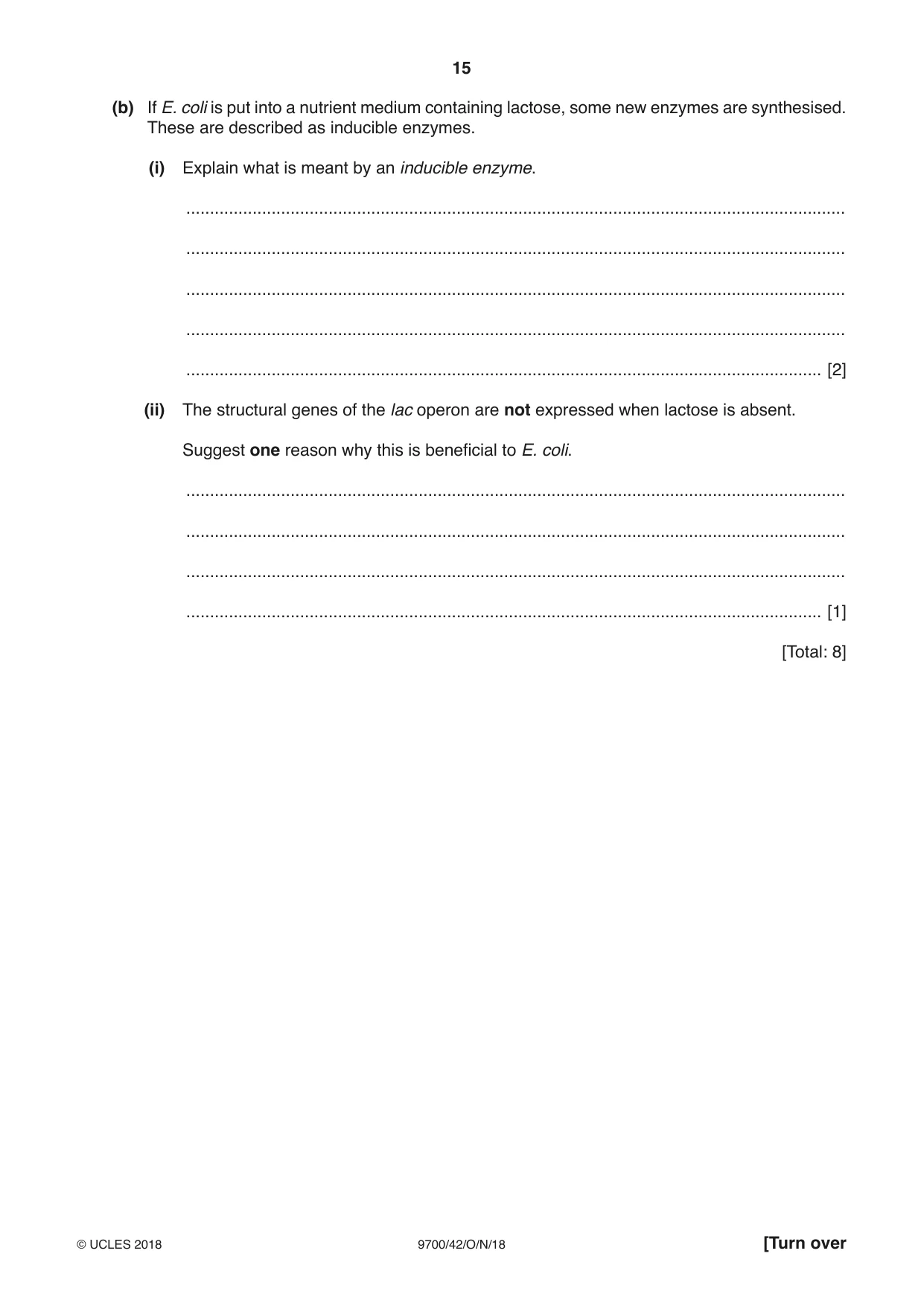 Cambridge A Level Biology 9700 2018 Oct/Nov Paper 4 · Variant 2 question paper, page 15 of 24