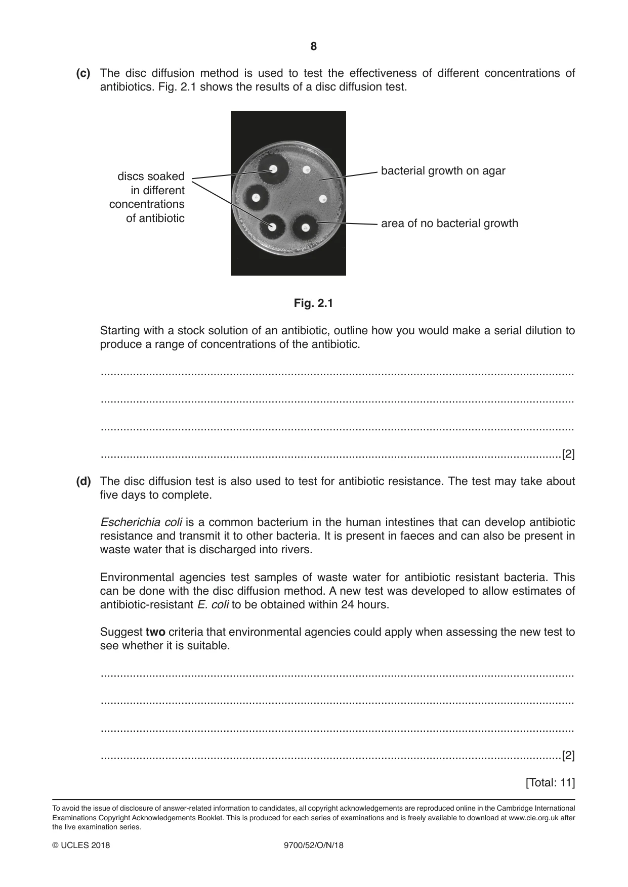 Cambridge A Level Biology 9700 2018 Oct/Nov Paper 5 · Variant 2 question paper, page 8 of 8