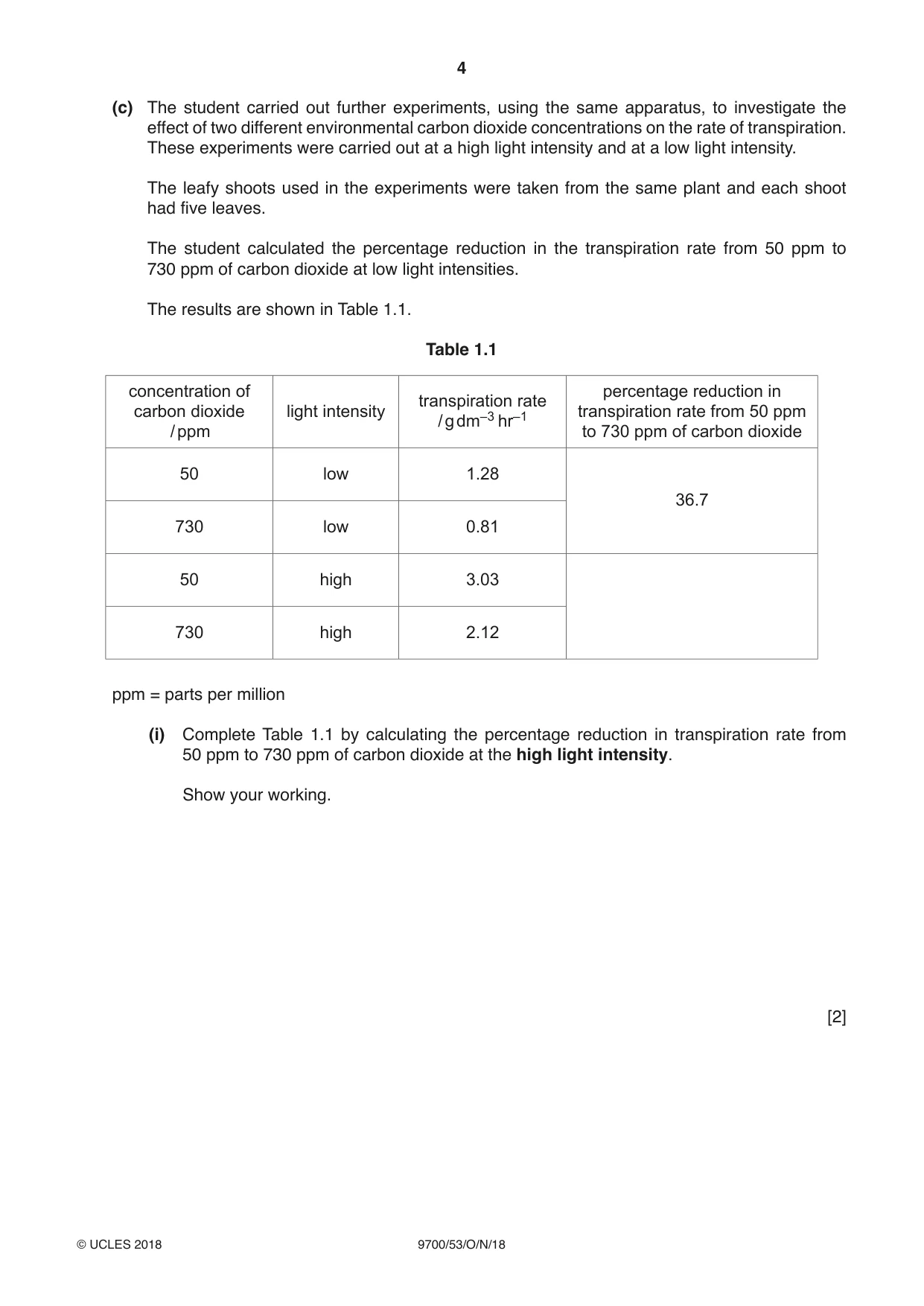 Cambridge A Level Biology 9700 2018 Oct/Nov Paper 5 · Variant 3 question paper, page 4 of 12