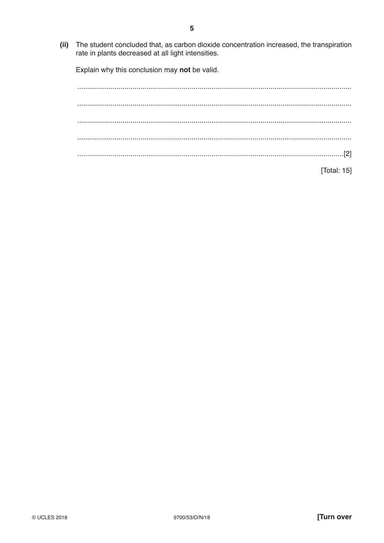 Cambridge A Level Biology 9700 2018 Oct/Nov Paper 5 · Variant 3 question paper, page 5 of 12