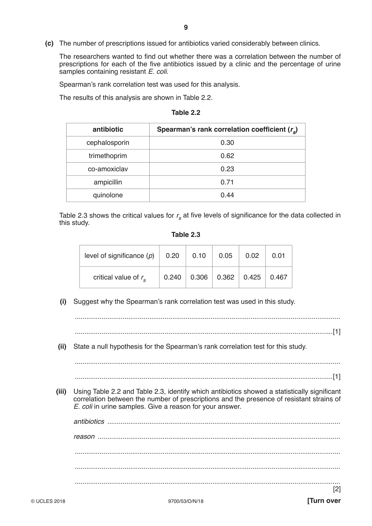 Cambridge A Level Biology 9700 2018 Oct/Nov Paper 5 · Variant 3 question paper, page 9 of 12