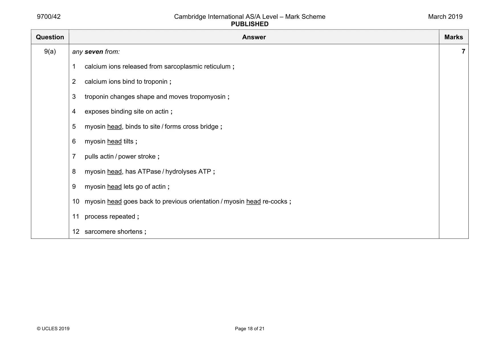 Mark scheme, page 18 of 21