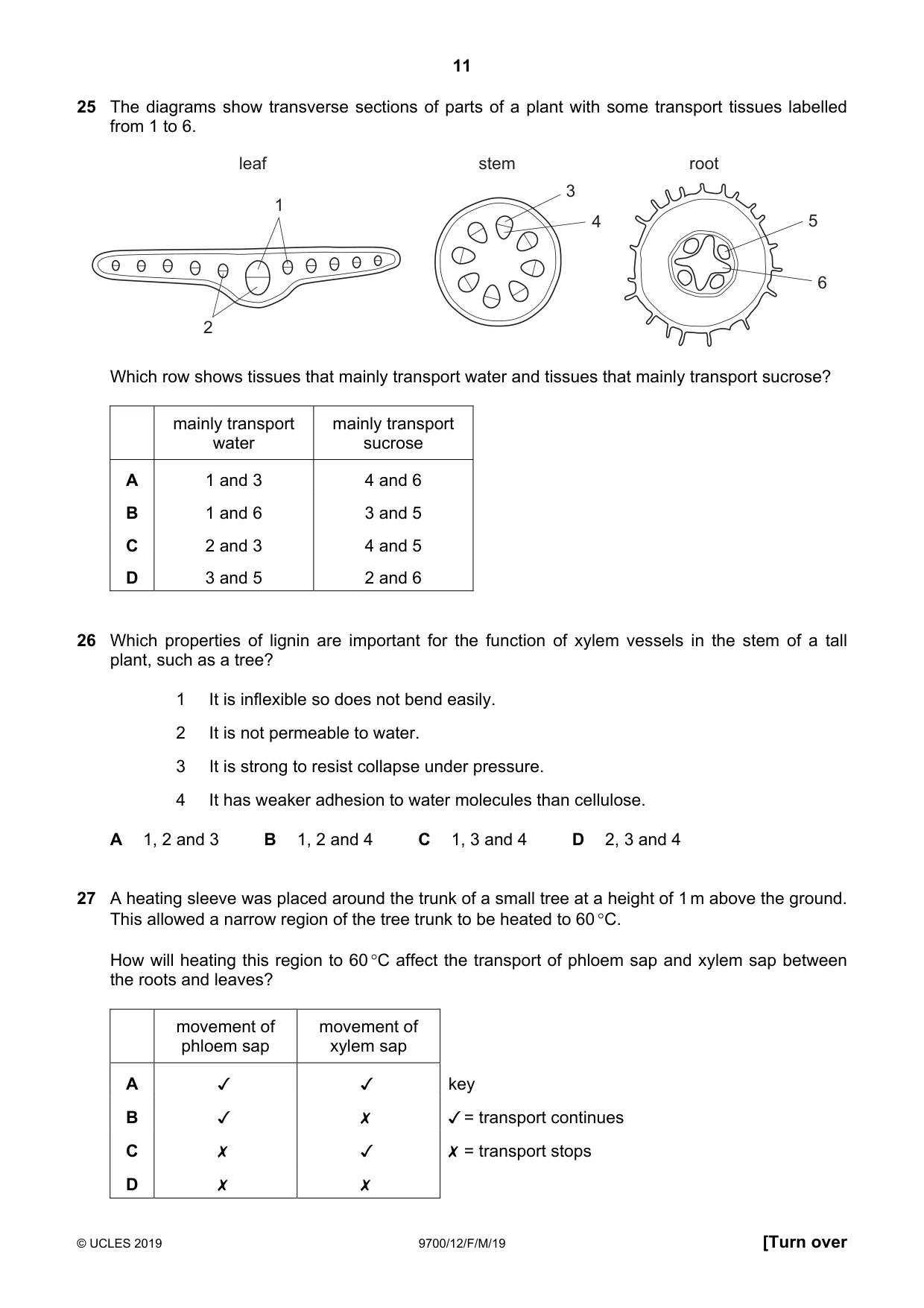 Cambridge A Level Biology 9700 2019 Feb/March Paper 1 · Variant 2 question paper, page 11 of 16